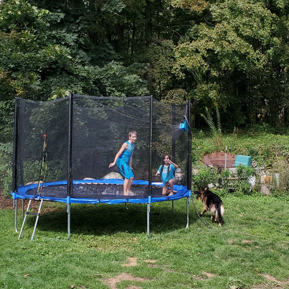 Doufit 10FT Trampoline Jump Recreational Backyard Trampolines Weight Capacity 330LBS with Safe Enclosure Net for 3-4 Kids Adults Indoor Outdoor