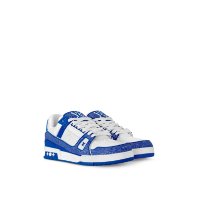 Louis Vuitton LV Trainer Sneaker ®Denim Monogram Blue Diamond
