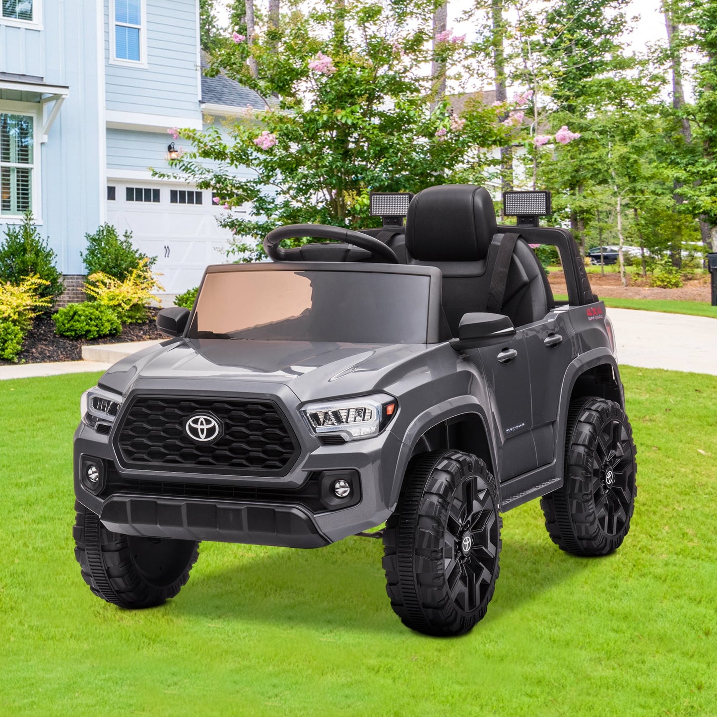Licensed Toyota Tacoma Electric Ride on Vehicle for Kids, 12V Powered Ride on Car Toys with Remote Control, LED Lights, MP3 Player, Green