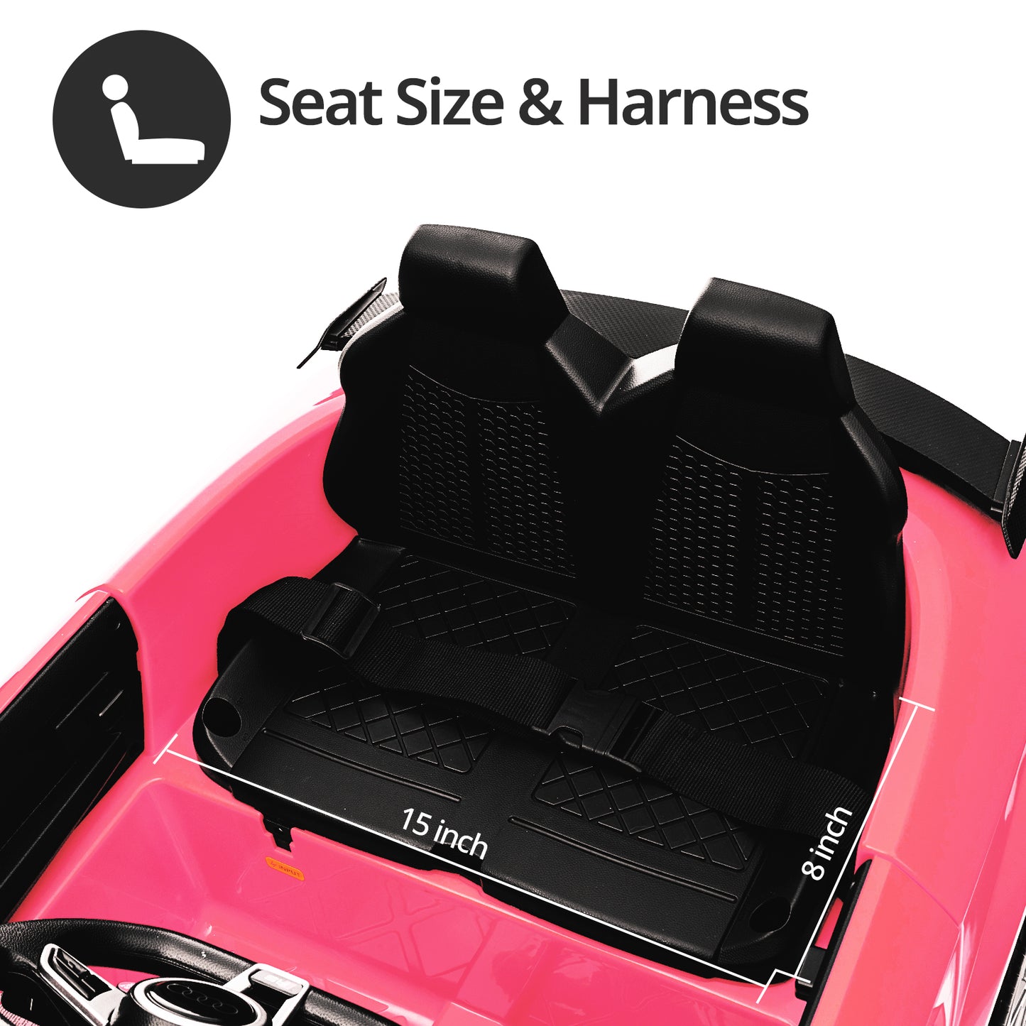 Hikiddo Electric Ride on Car for Kids, Licensed Audi 12V 7Ah Kids Ride-on Toy for Toddlers 2-5 Girl with Remote, Bluetooth - Pink