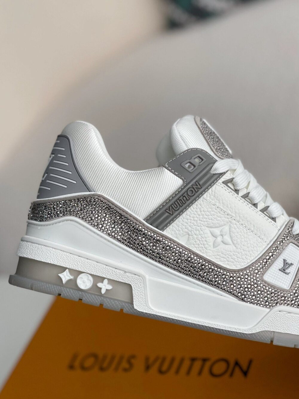 Louis Vuitton LV Trainer Sneaker ®Denim Monogram Grey Diamond