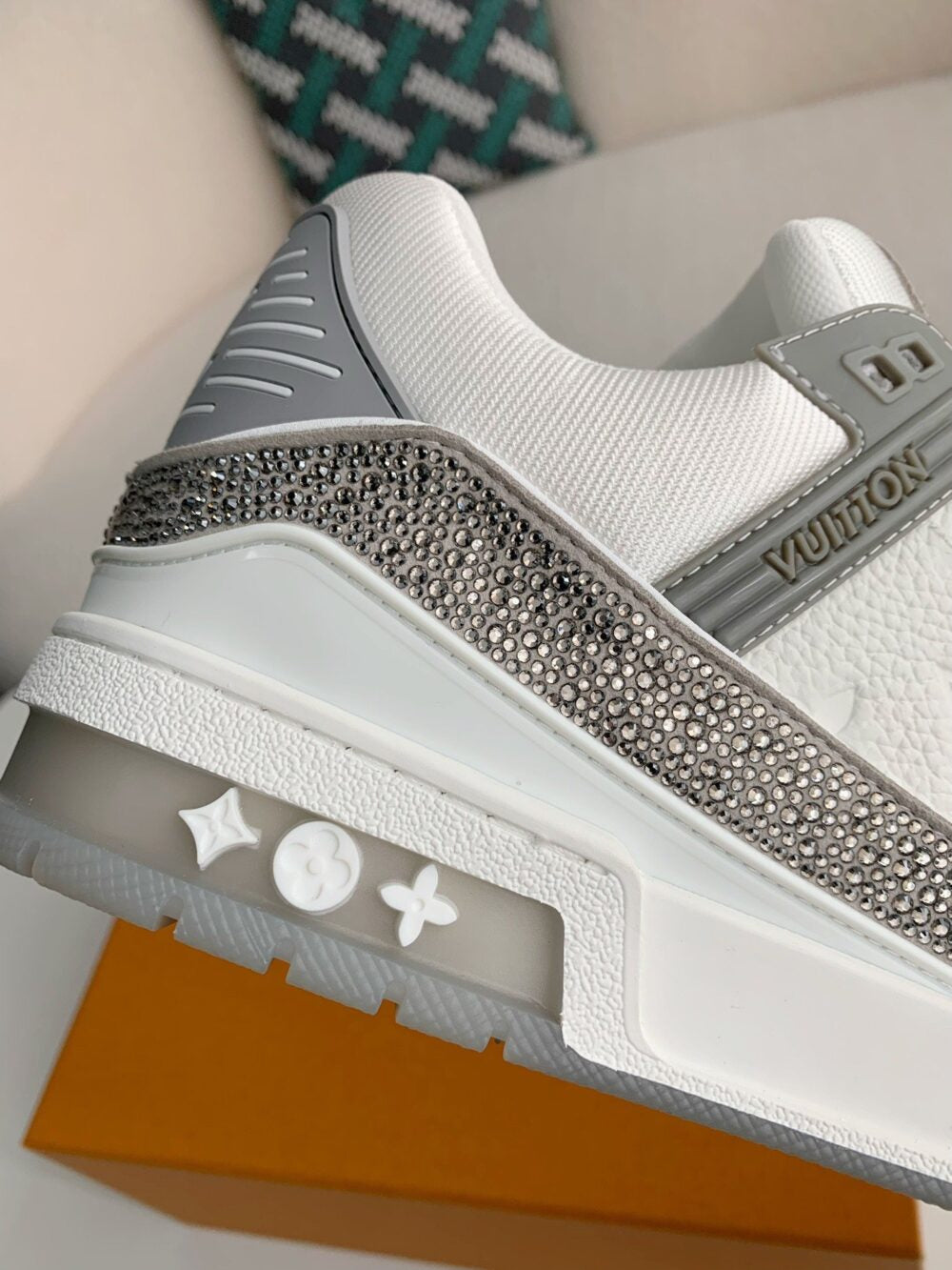 Louis Vuitton LV Trainer Sneaker ®Denim Monogram Grey Diamond