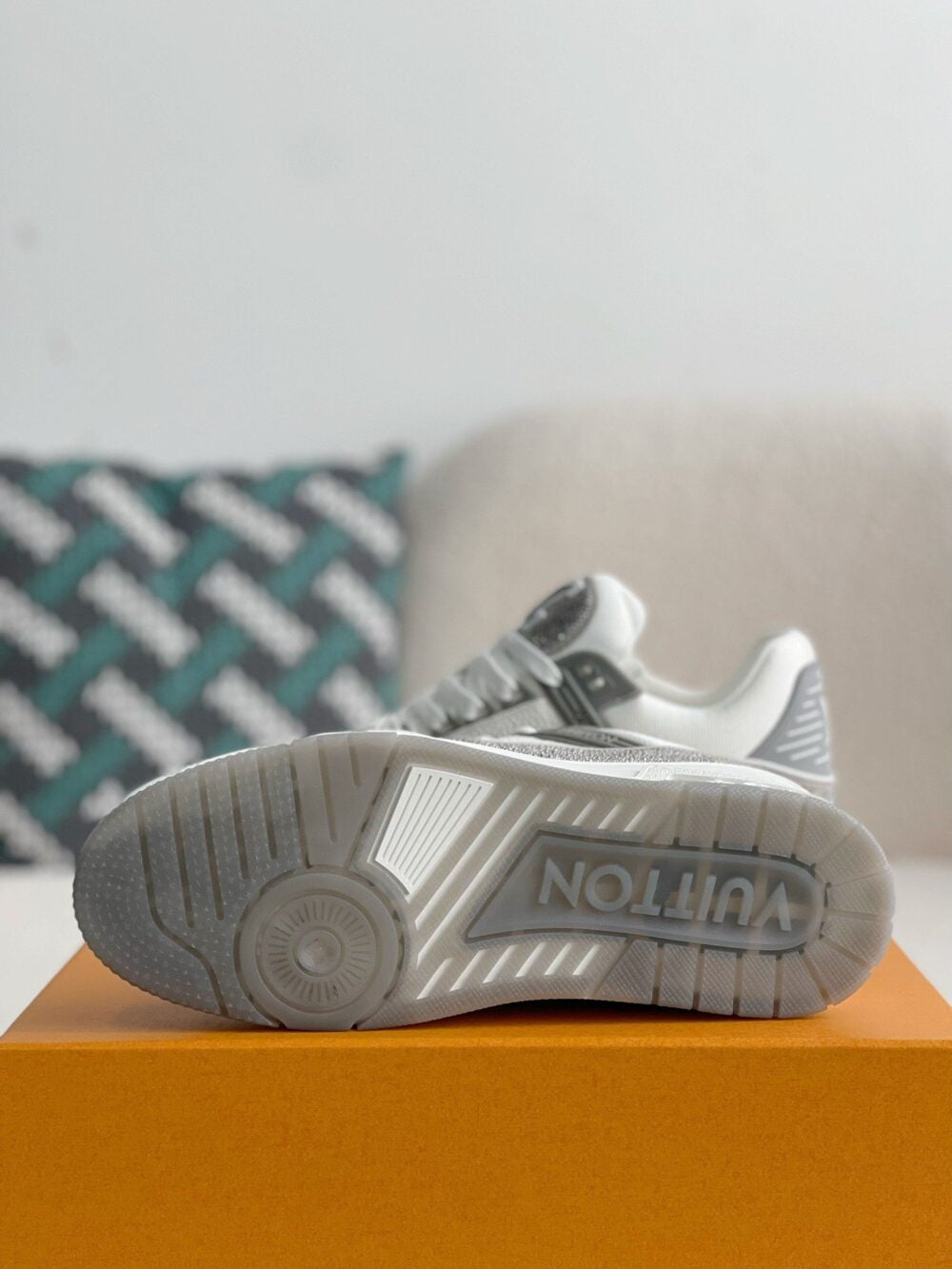 Louis Vuitton LV Trainer Sneaker ®Denim Monogram Grey Diamond