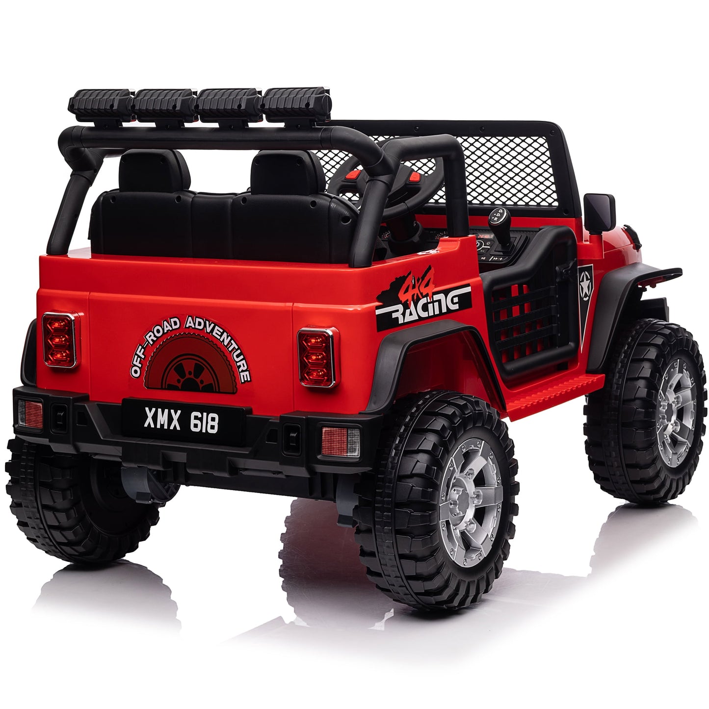 Joyracer 24V Kids Ride on Truck Car with Remote Control & 2 Seater, 2*200W Motor, 9 AH Battery Powered Toy Car w/ Spring Suspension, 4 Large Wheels, 3 Speeds, LED Lights, Bluetooth Music, Black