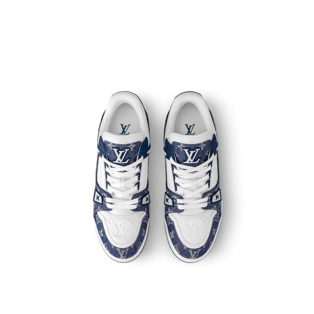 Louis Vuitton LV Trainer Sneaker Denim Monogram Blue