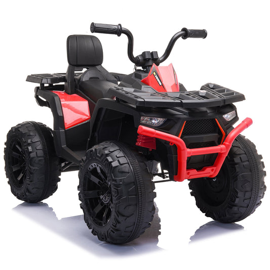 24V Kids Ride-on Electric ATV with 2 Seater,4-Wheeler Quad Car Toy w/ 2* 200W Motor 9AH Battery Powered,4.9Mph Max Speed,LED Lights Spring Suspension for Boys & Girls,Red