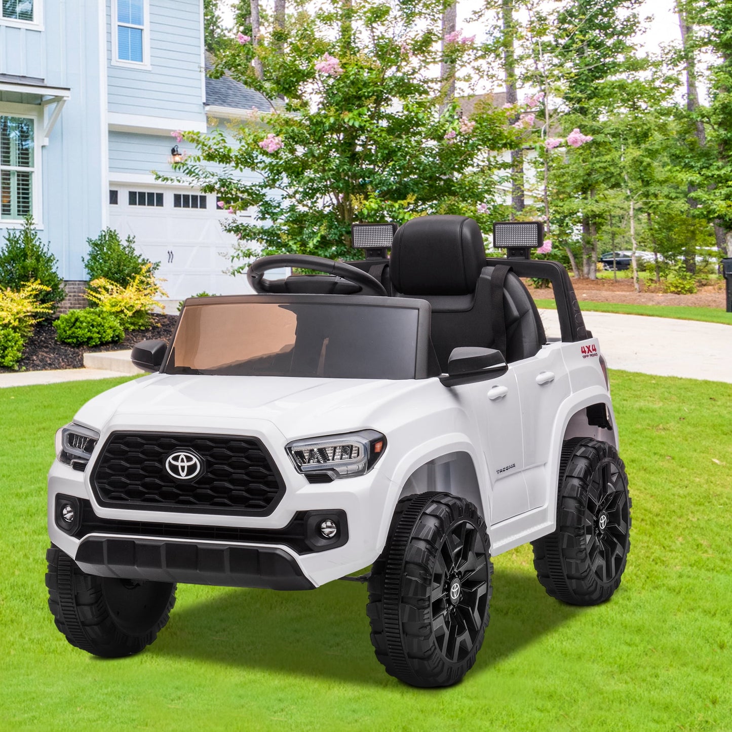 Licensed Toyota Tacoma Electric Ride on Vehicle for Kids, 12V Powered Ride on Car Toys with Remote Control, LED Lights, MP3 Player, Green