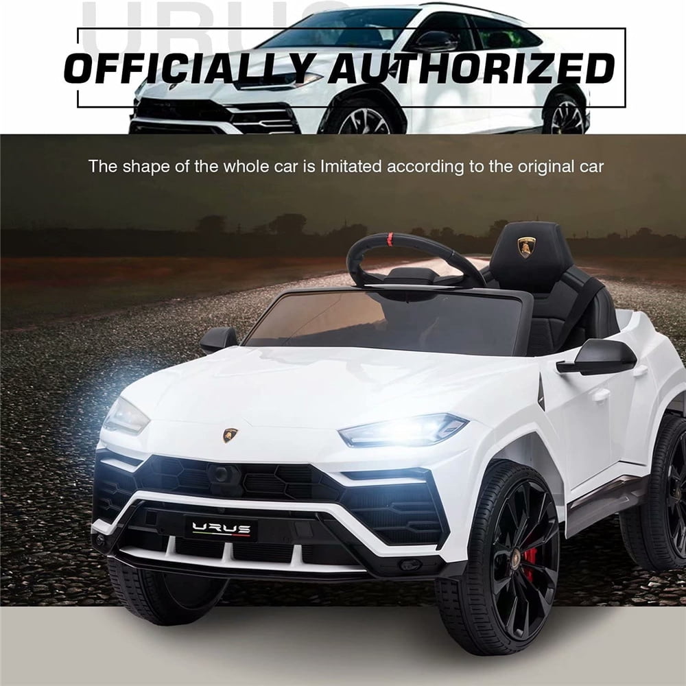 Lamborghini Urus 12V Electric Powered Ride on Car Toys for Girls Boys, Black Kids Electric Vehicles Ride on Toys with Remote Control, Foot Pedal, MP3 Player and LED Headlights, CL61