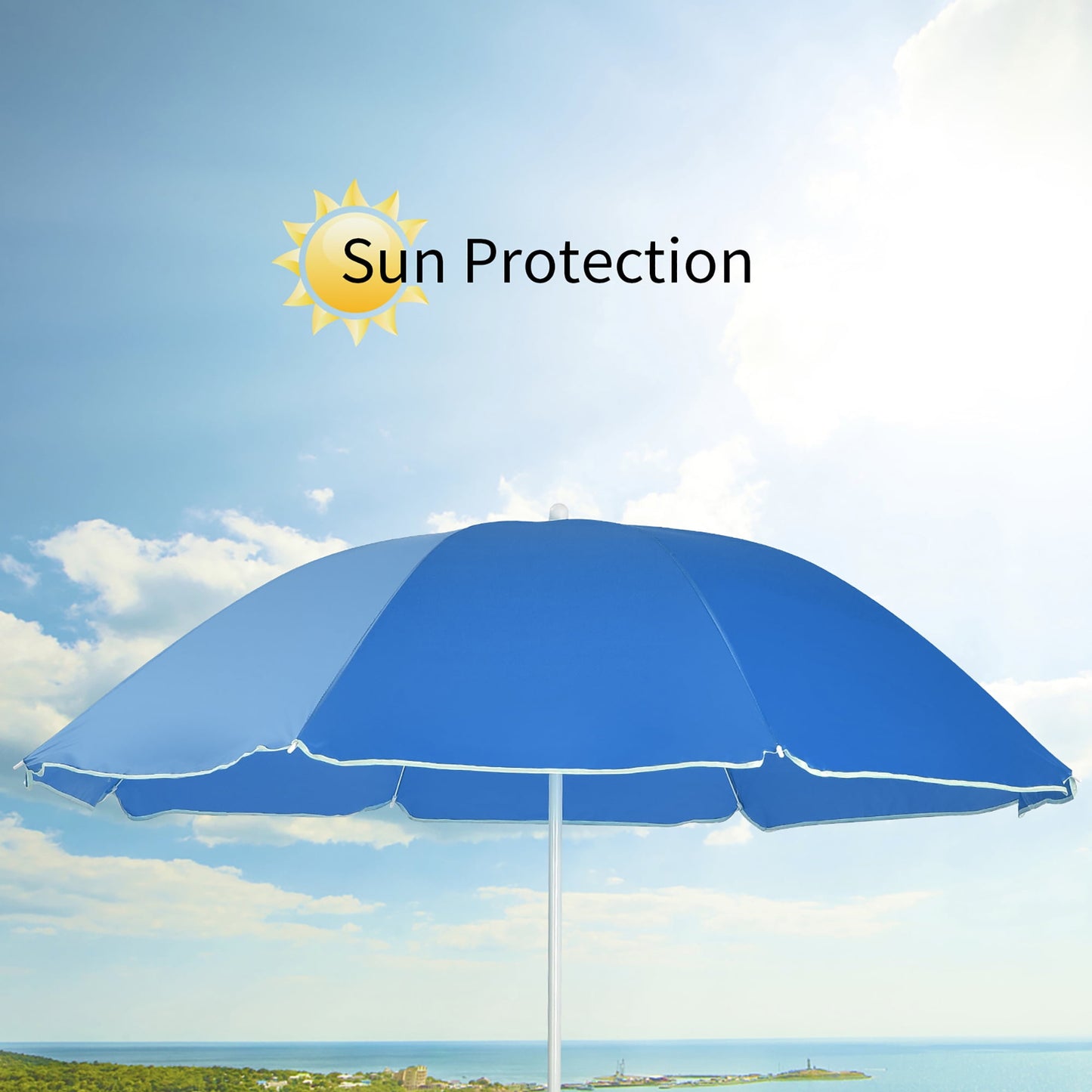 Costway Portable Folding Picnic Double Chair W/Umbrella Table Cooler Beach Camping Chair
