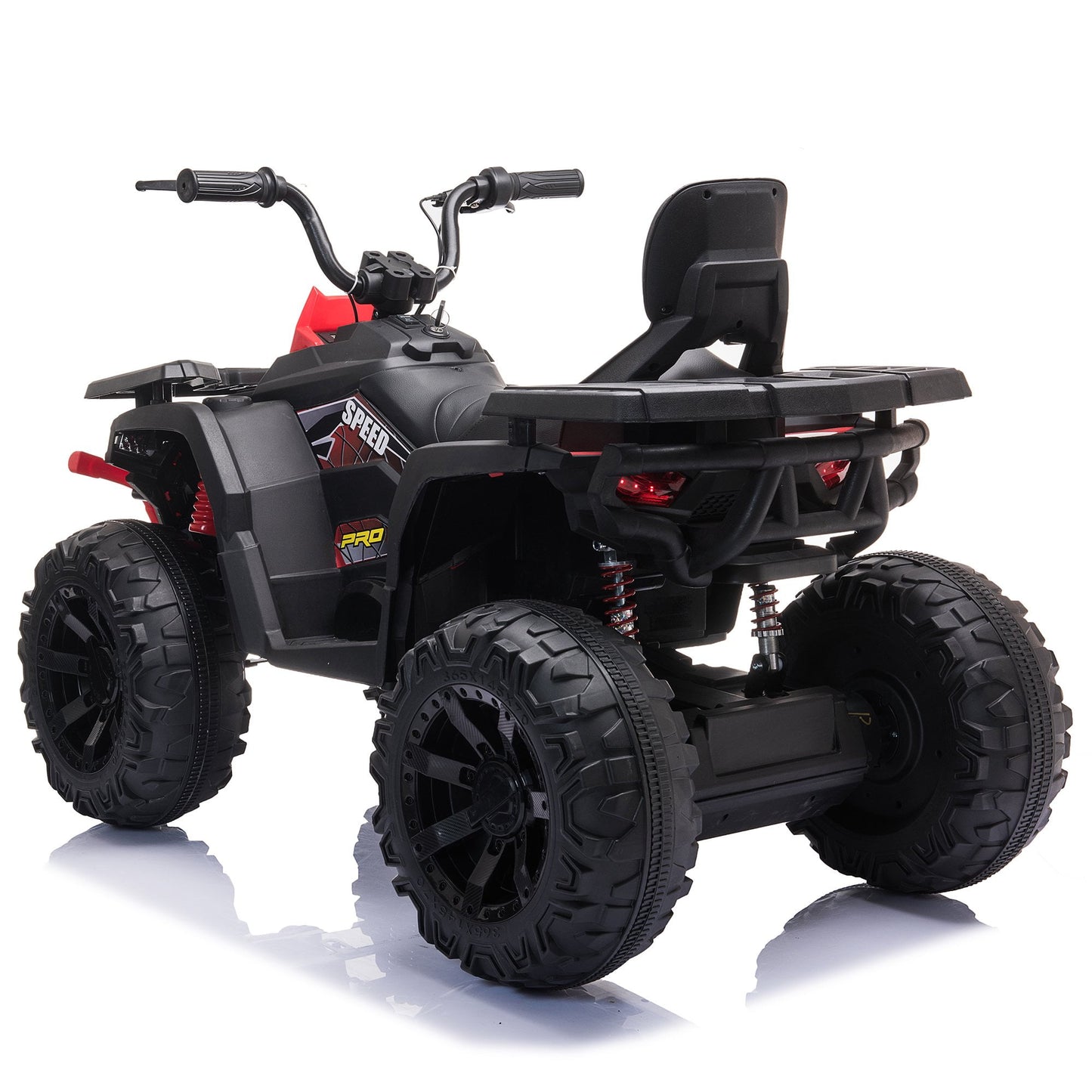24V Kids Ride-on Electric ATV with 2 Seater,4-Wheeler Quad Car Toy w/ 2* 200W Motor 9AH Battery Powered,4.9Mph Max Speed,LED Lights Spring Suspension for Boys & Girls,Red