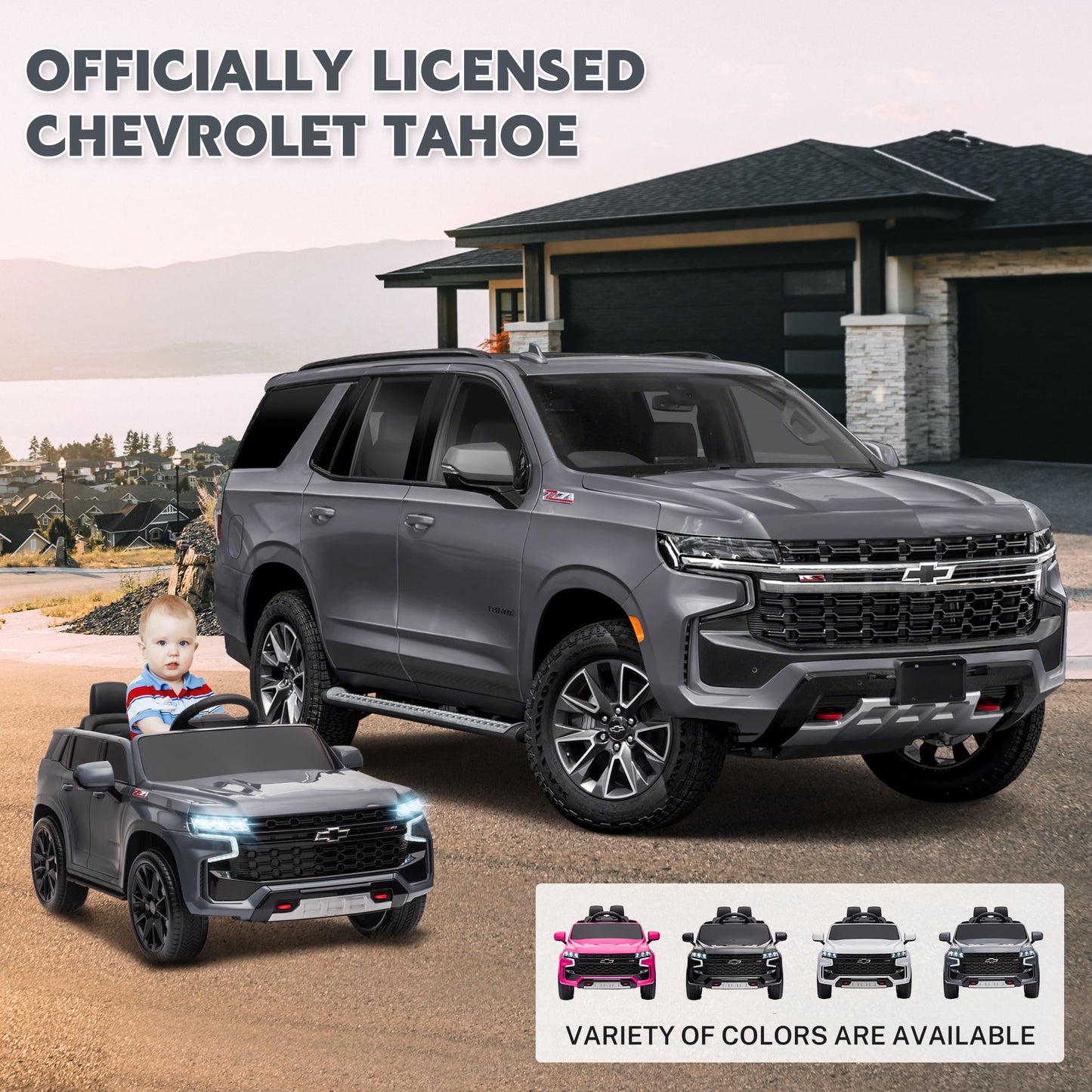 Kids Ride on Car, 12V Powered Ride on Toy with Remote Control, 4 Wheels Suspension, Safety Belt, MP3 Player, LED Lights, Electric Vehicles for 3-5 Years Boys Girls, Black