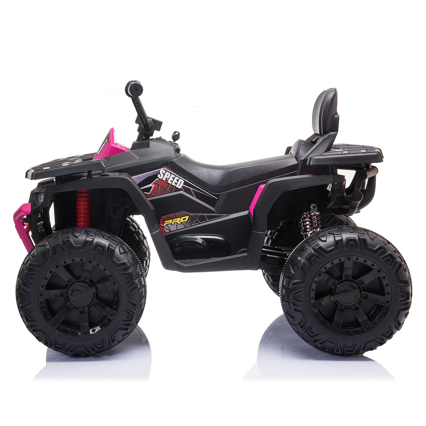 24V Kids Ride-on Electric ATV with 2 Seater,4-Wheeler Quad Car Toy w/ 2* 200W Motor 9AH Battery Powered,4.9Mph Max Speed,LED Lights Spring Suspension for Boys & Girls,Red