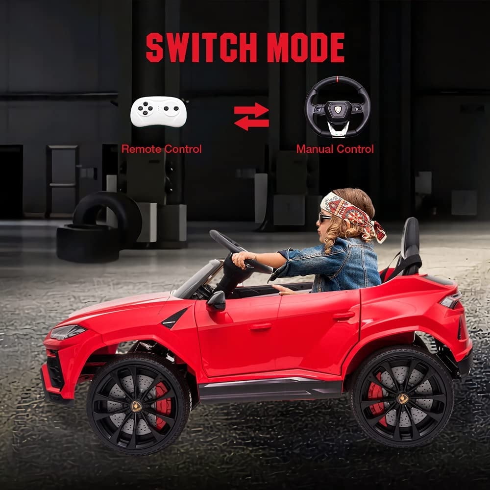 Lamborghini Urus 12V Electric Powered Ride on Car Toys for Girls Boys, Black Kids Electric Vehicles Ride on Toys with Remote Control, Foot Pedal, MP3 Player and LED Headlights, CL61