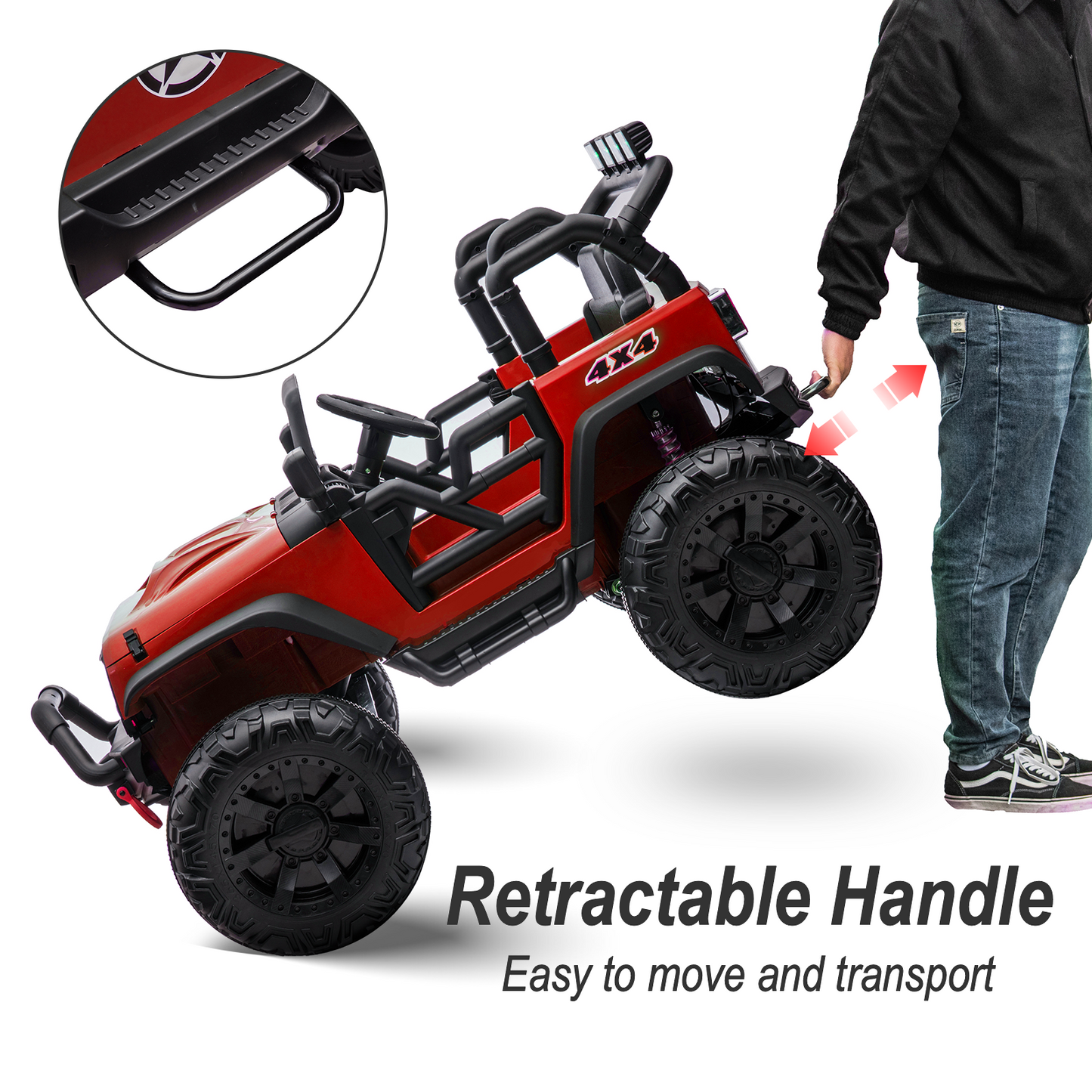 Hikiddo 24 Volt Ride on Toys, 2-Seater Ride on Truck Electric Car for Big Kids with Remote, Bluetooth - Army Green