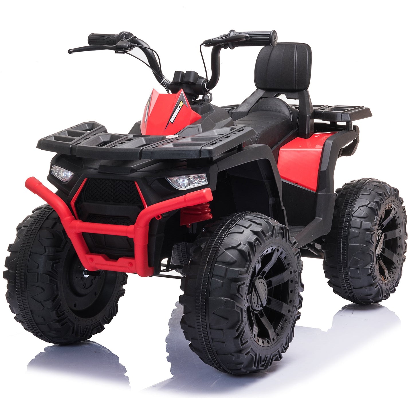24V Kids Ride-on Electric ATV with 2 Seater,4-Wheeler Quad Car Toy w/ 2* 200W Motor 9AH Battery Powered,4.9Mph Max Speed,LED Lights Spring Suspension for Boys & Girls,Red