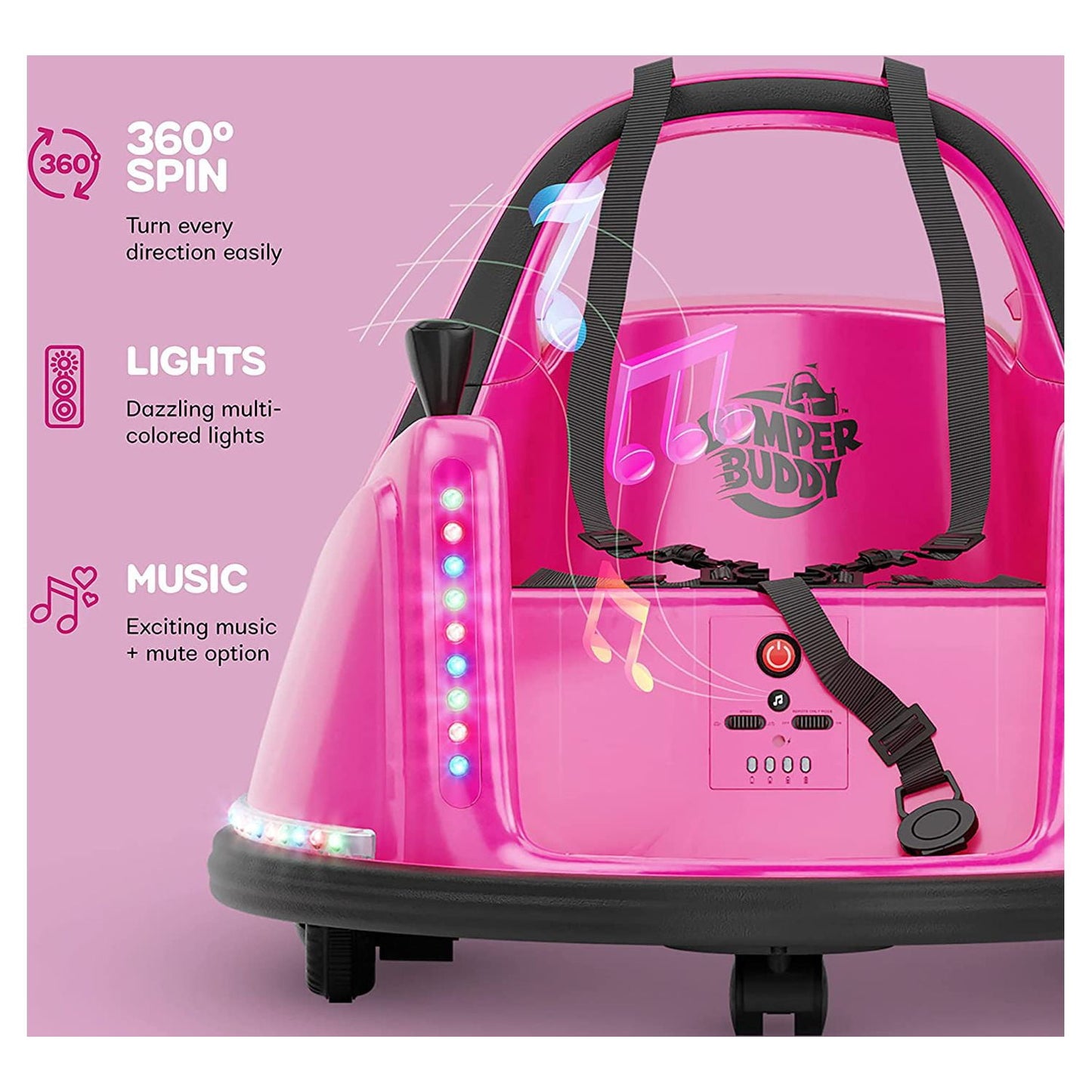 Bumper Buddy Blue 12V 2-Speed Ride on Electric Bumper Car for Kids & Toddlers