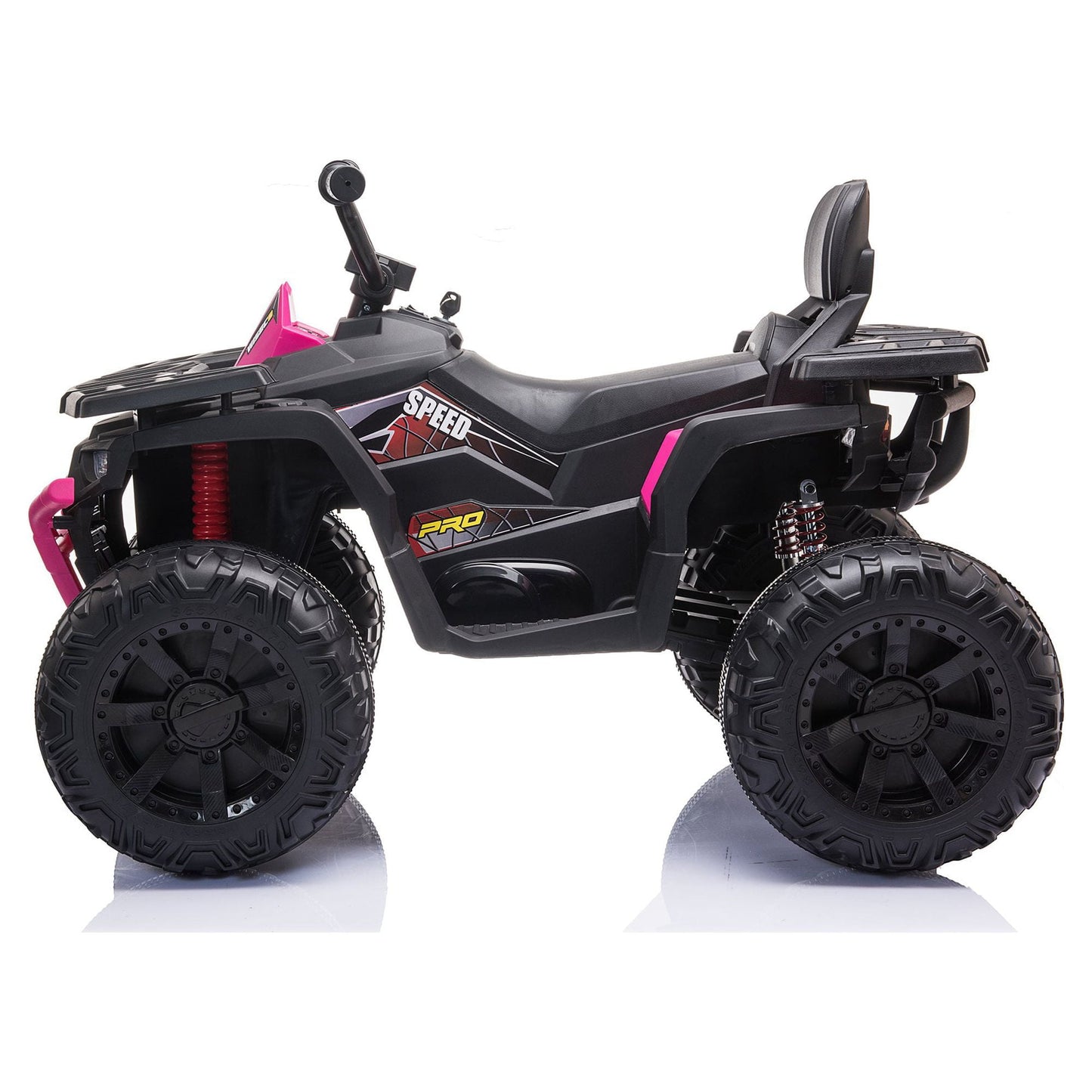 Joyracer 24V Kids Ride on ATV with 2 Seater, 2* 200W Motor 9AH Battery Powered Electric Car w/ LED Lights, High & Low Speed, Music, Suspension, 24 Volt Ride on Toy 4 Wheeler Quad for Boys Girls,Black