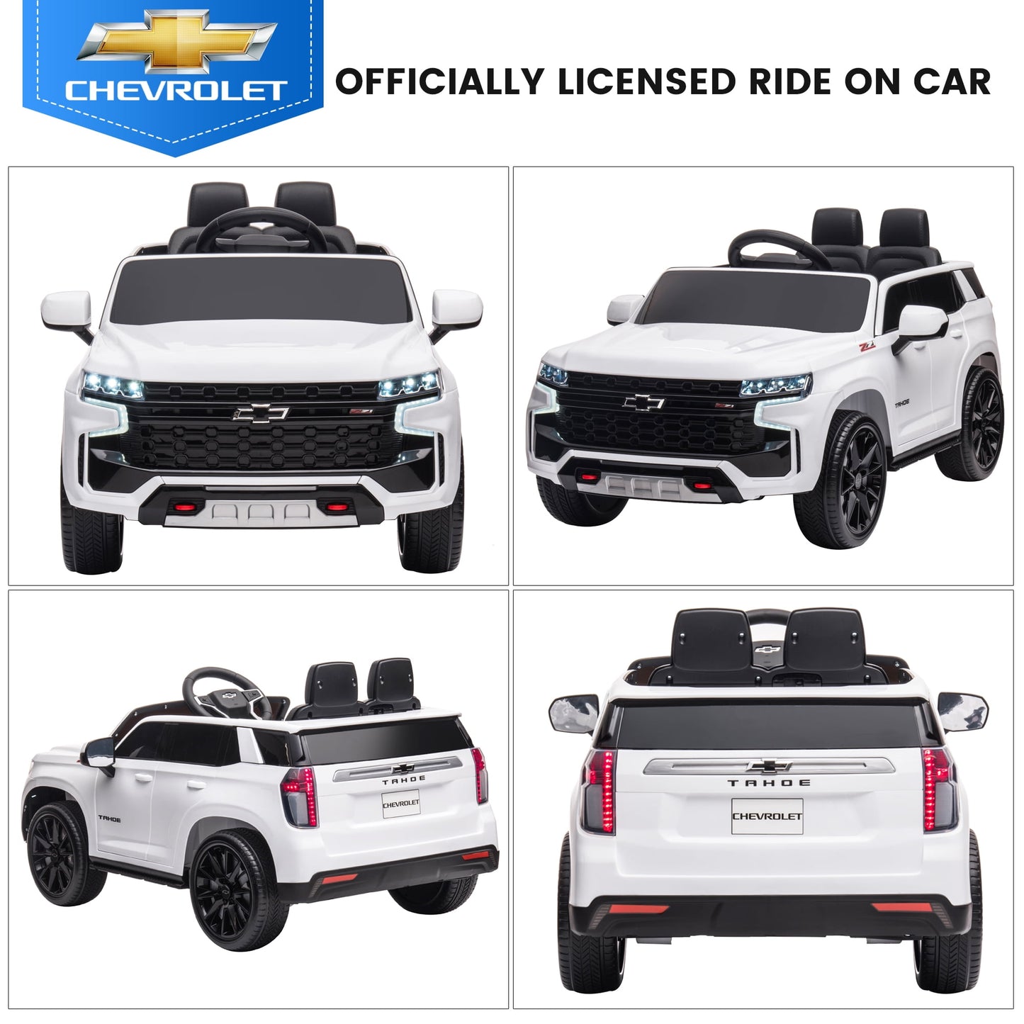 Kids Ride on Car, 12V Powered Ride on Toy with Remote Control, 4 Wheels Suspension, Safety Belt, MP3 Player, LED Lights, Electric Vehicles for 3-5 Years Boys Girls, Black