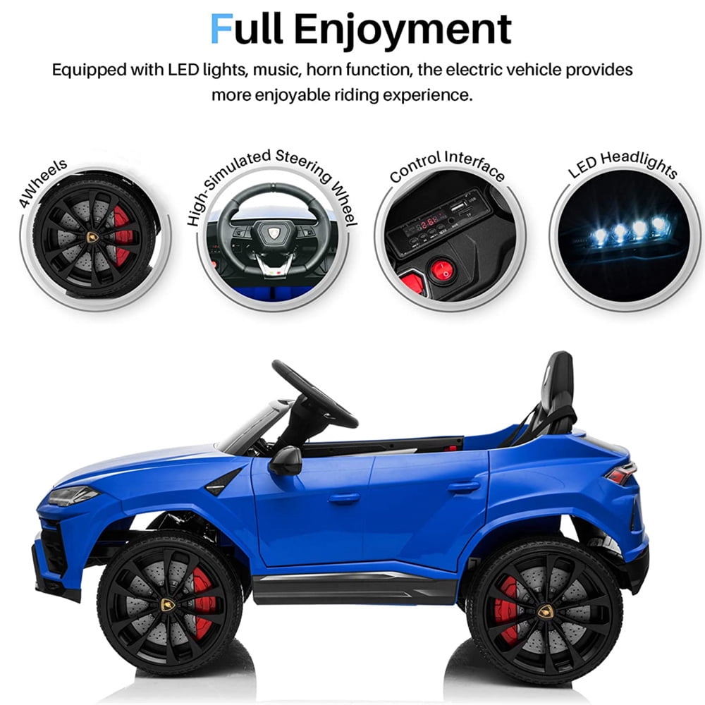 Lamborghini Urus 12V Electric Powered Ride on Car Toys for Girls Boys, Black Kids Electric Vehicles Ride on Toys with Remote Control, Foot Pedal, MP3 Player and LED Headlights, CL61