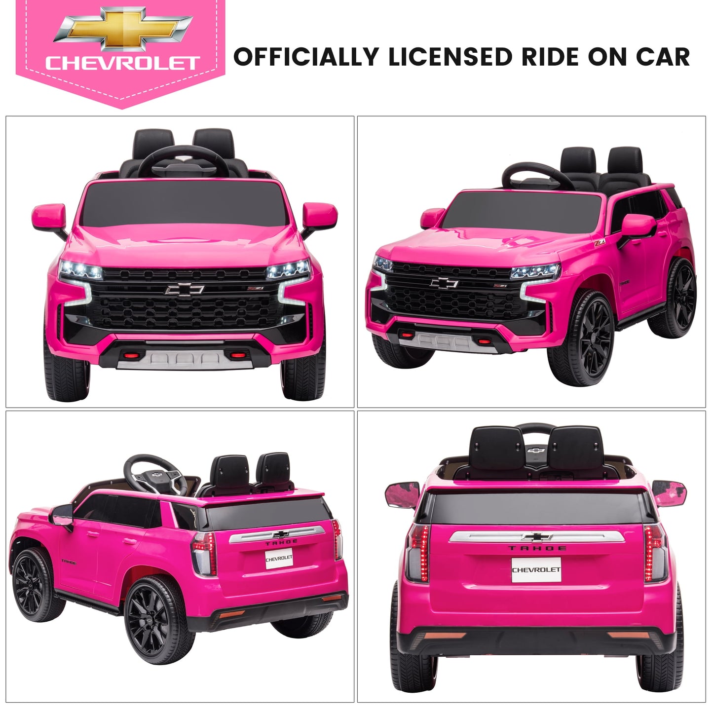 Kids Ride on Car, 12V Powered Ride on Toy with Remote Control, 4 Wheels Suspension, Safety Belt, MP3 Player, LED Lights, Electric Vehicles for 3-5 Years Boys Girls, Black