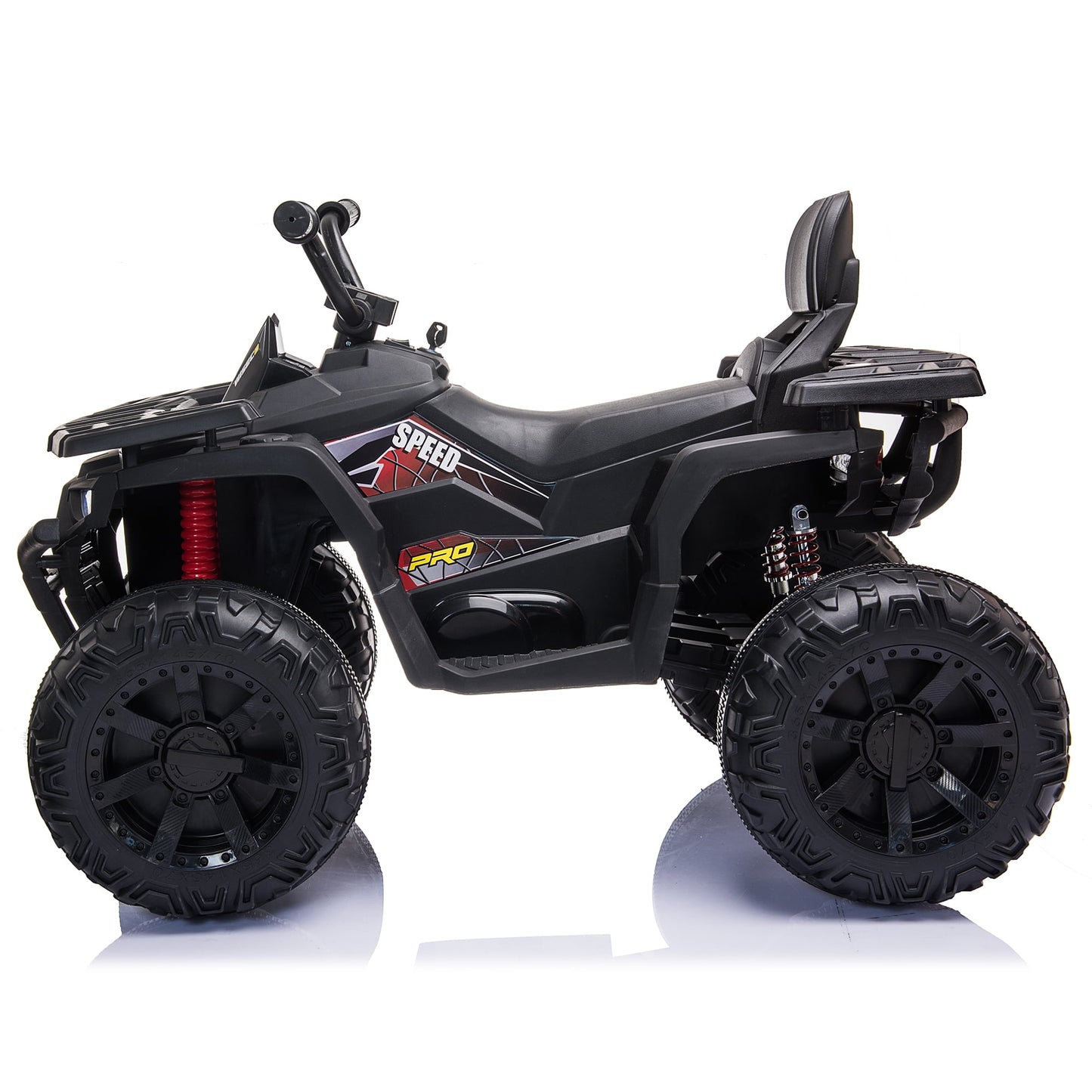 Joyracer 24V Kids Ride on ATV with 2 Seater, 2* 200W Motor 9AH Battery Powered Electric Car w/ LED Lights, High & Low Speed, Music, Suspension, 24 Volt Ride on Toy 4 Wheeler Quad for Boys Girls,Black