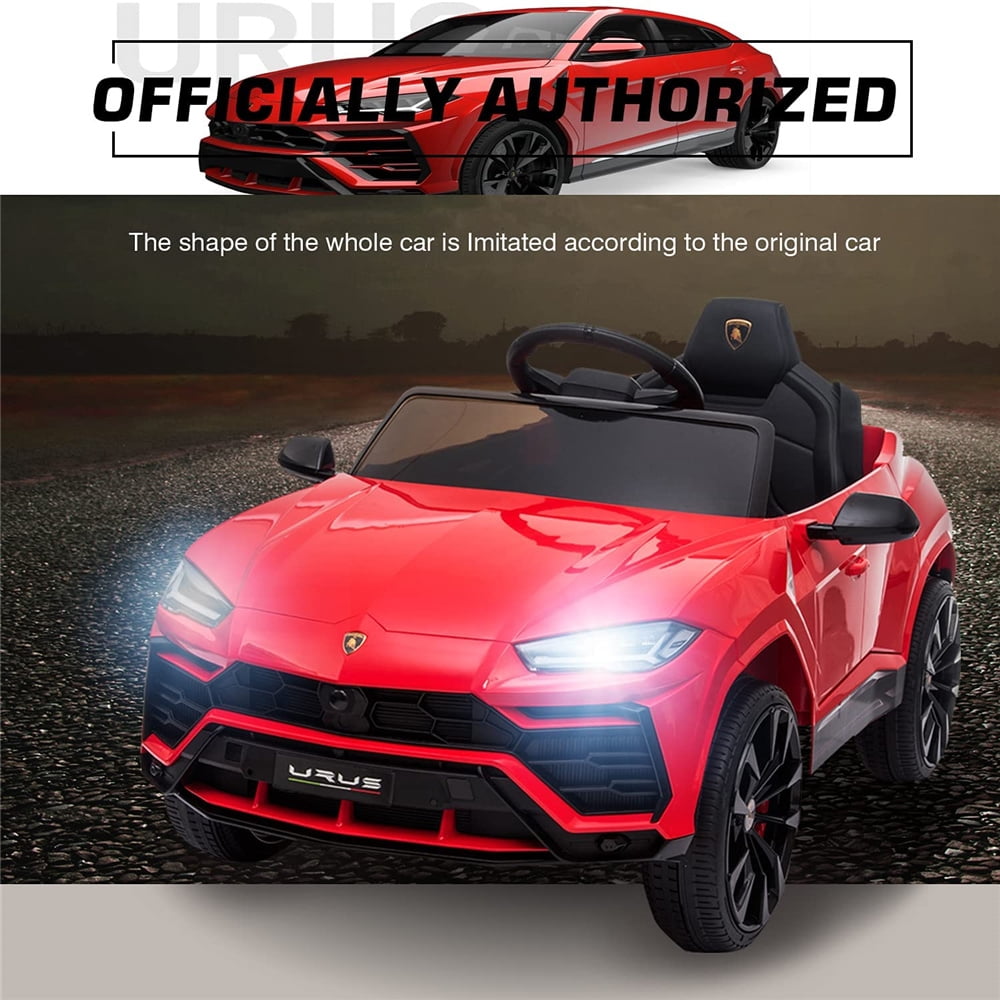 Lamborghini Urus 12V Electric Powered Ride on Car Toys for Girls Boys, Black Kids Electric Vehicles Ride on Toys with Remote Control, Foot Pedal, MP3 Player and LED Headlights, CL61