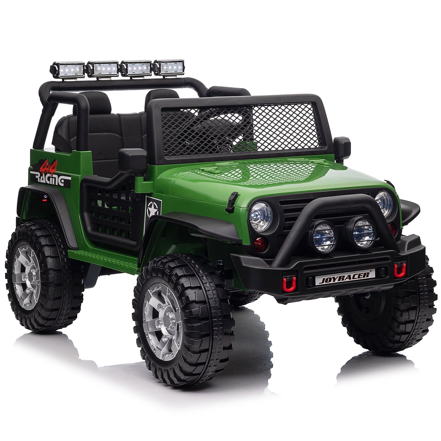 Joyracer 24V Kids Ride on Truck Car with Remote Control & 2 Seater, 2*200W Motor, 9 AH Battery Powered Toy Car w/ Spring Suspension, 4 Large Wheels, 3 Speeds, LED Lights, Bluetooth Music, Black