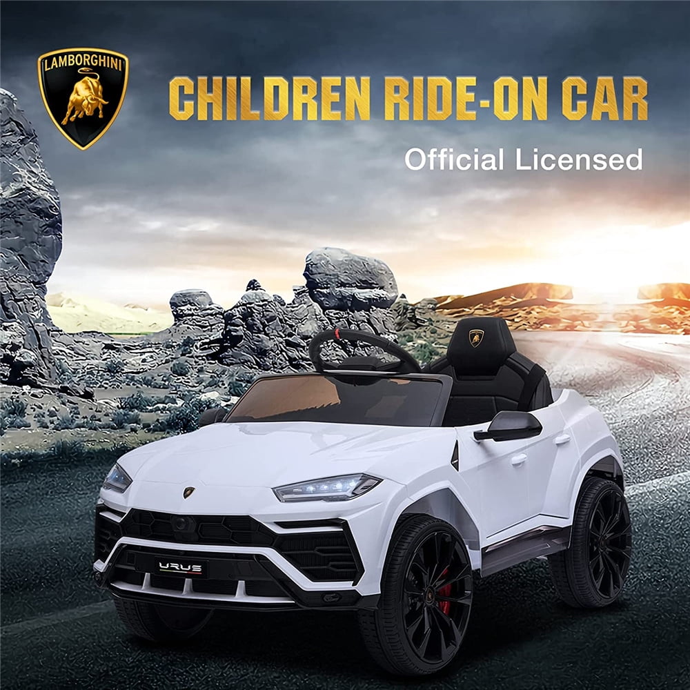 Lamborghini Urus 12V Electric Powered Ride on Car Toys for Girls Boys, Black Kids Electric Vehicles Ride on Toys with Remote Control, Foot Pedal, MP3 Player and LED Headlights, CL61