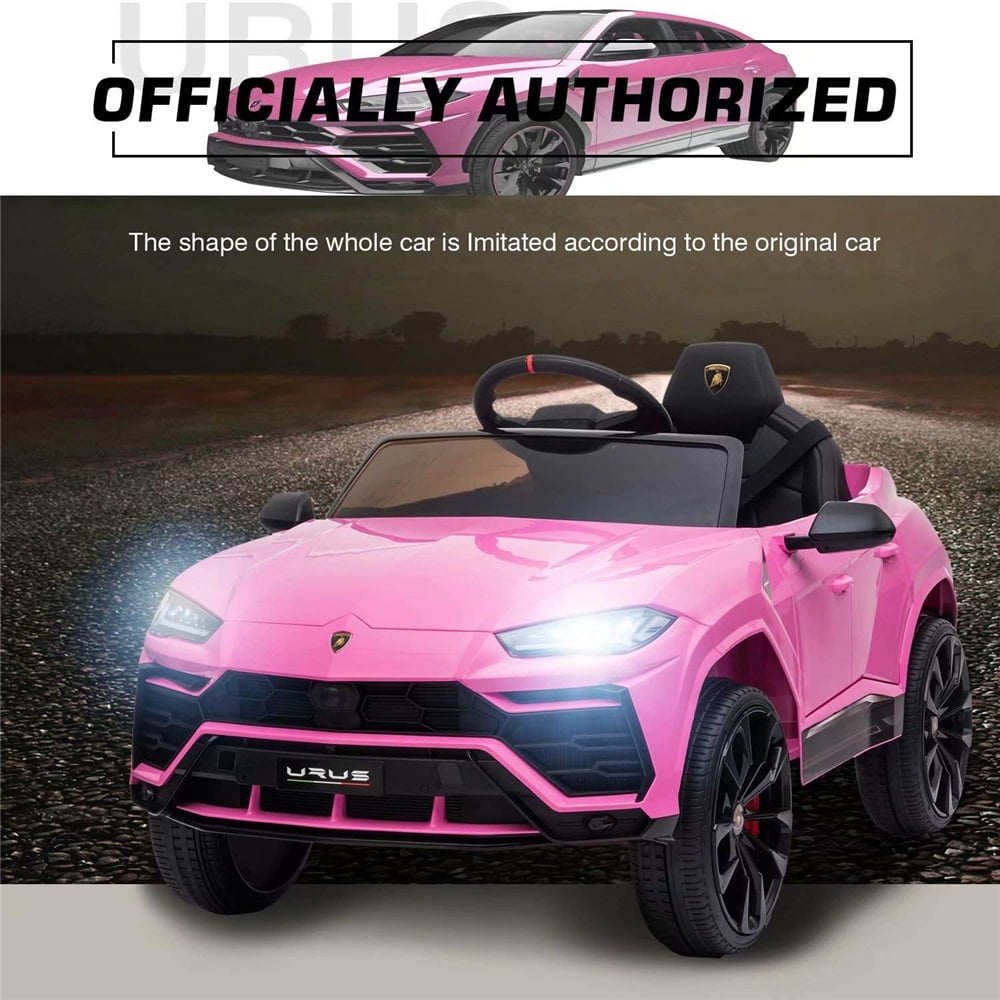 Lamborghini Urus 12V Electric Powered Ride on Car Toys for Girls Boys, Black Kids Electric Vehicles Ride on Toys with Remote Control, Foot Pedal, MP3 Player and LED Headlights, CL61