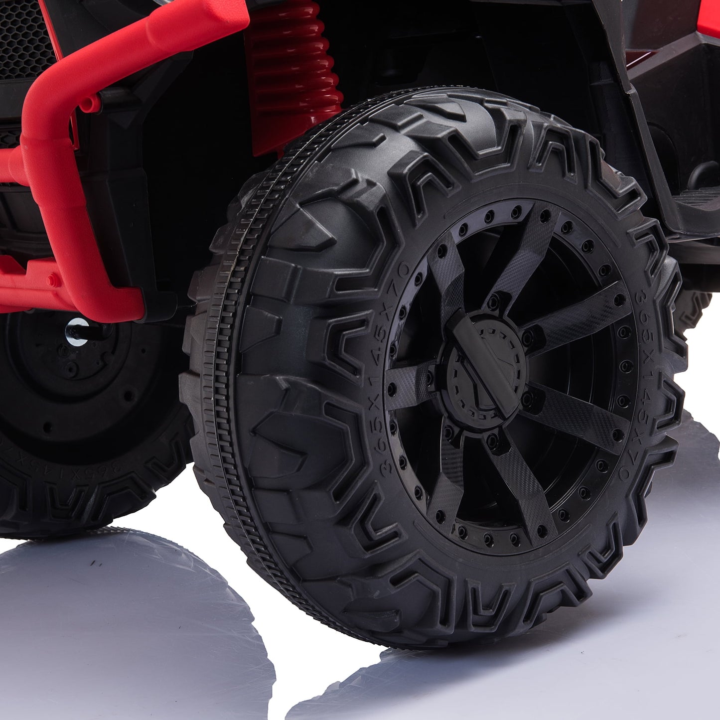 24V Kids Ride-on Electric ATV with 2 Seater,4-Wheeler Quad Car Toy w/ 2* 200W Motor 9AH Battery Powered,4.9Mph Max Speed,LED Lights Spring Suspension for Boys & Girls,Red
