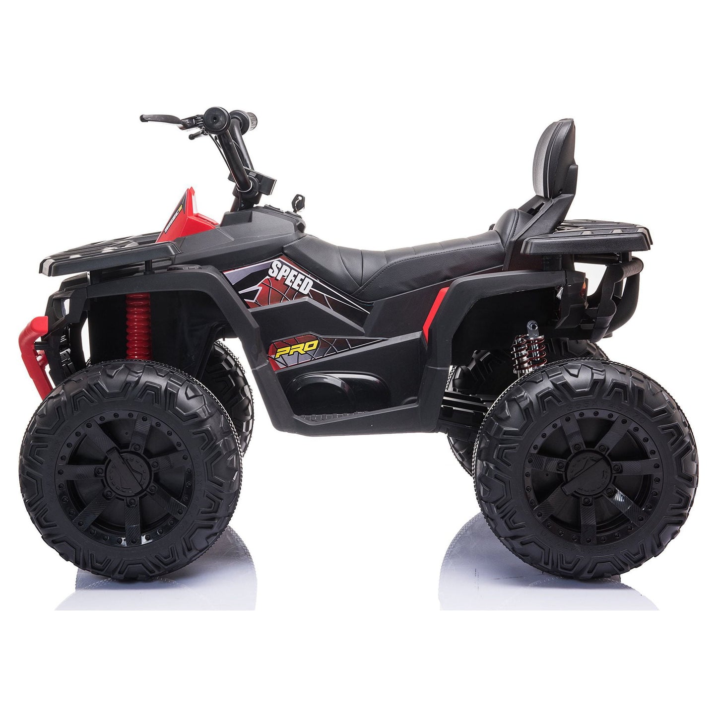 Joyracer 24V Kids Ride on ATV with 2 Seater, 2* 200W Motor 9AH Battery Powered Electric Car w/ LED Lights, High & Low Speed, Music, Suspension, 24 Volt Ride on Toy 4 Wheeler Quad for Boys Girls,Black