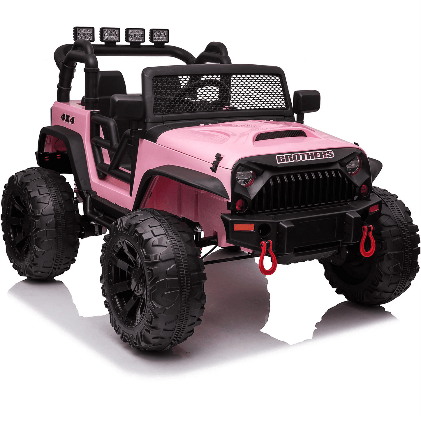Joyracer 4x4 24V Kids Ride on Truck Car with Remote Control & 2 Seater,800W Motor, 9AH Battery Powered Ride on Toys w/ Spring Suspension,  3 Speeds,LED Lights, MP3/Bluetooth Music for Girl Boy, Pink