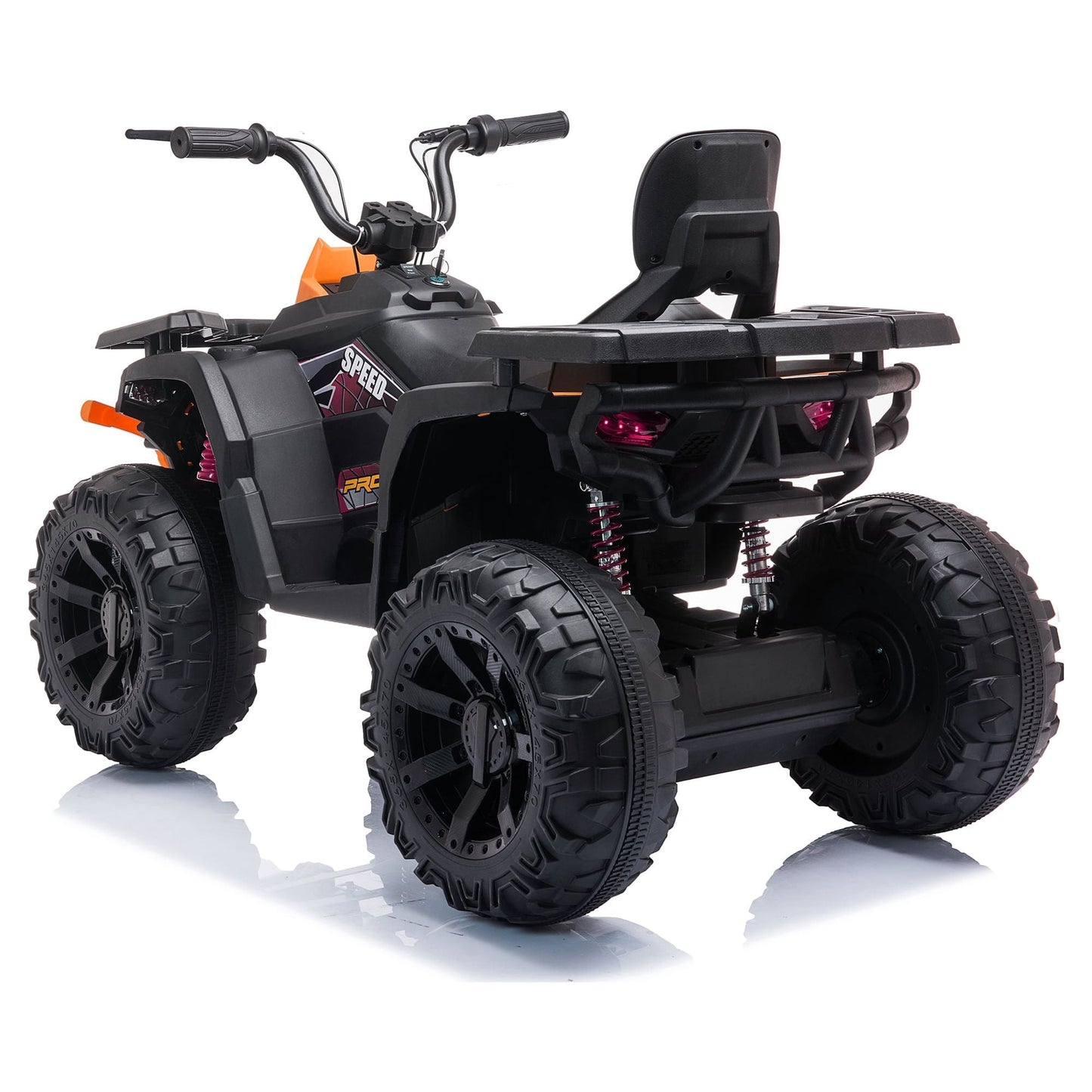 24V Kids Ride-on Electric ATV with 2 Seater,4-Wheeler Quad Car Toy w/ 2* 200W Motor 9AH Battery Powered,4.9Mph Max Speed,LED Lights Spring Suspension for Boys & Girls,Red