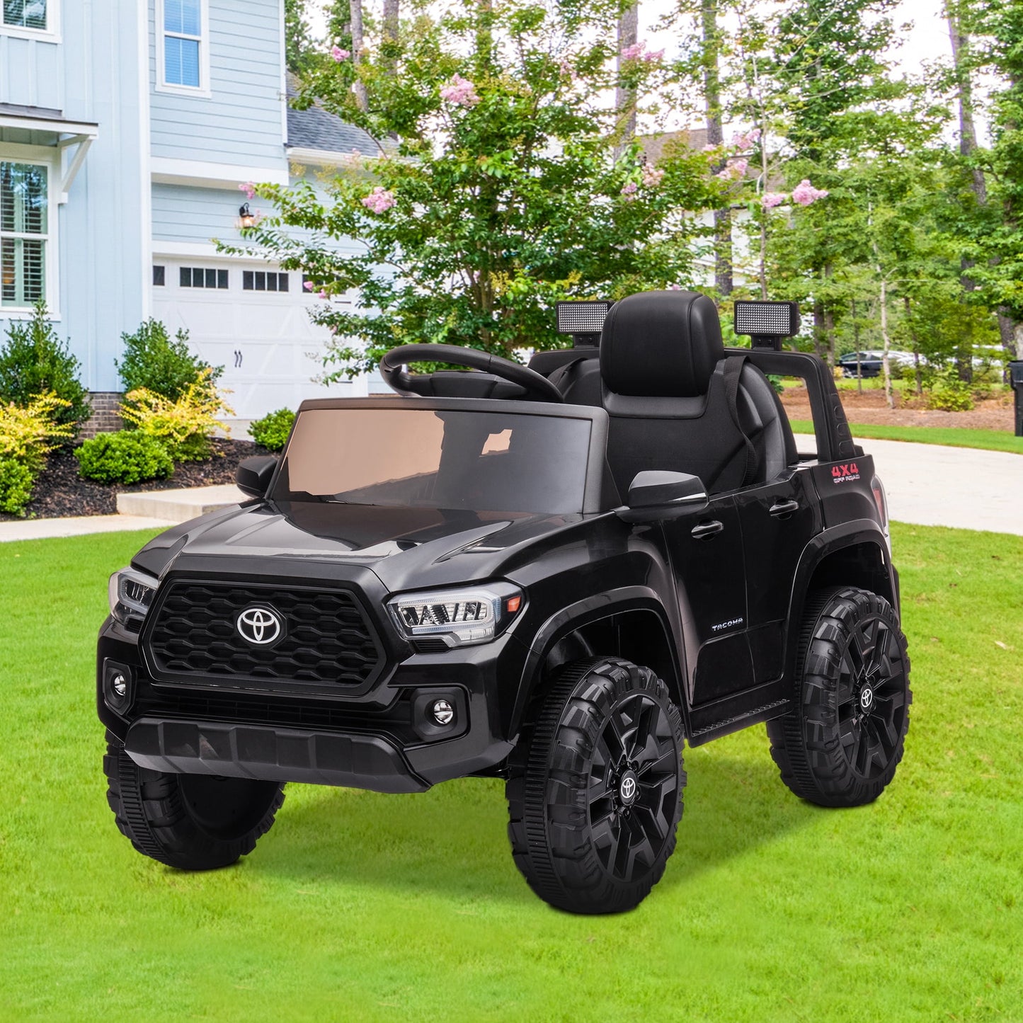 Licensed Toyota Tacoma Electric Ride on Vehicle for Kids, 12V Powered Ride on Car Toys with Remote Control, LED Lights, MP3 Player, Green