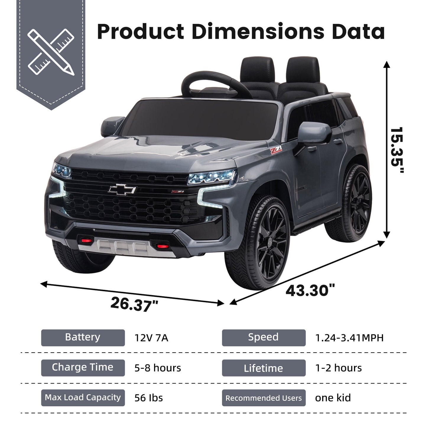 Kids Ride on Car, 12V Powered Ride on Toy with Remote Control, 4 Wheels Suspension, Safety Belt, MP3 Player, LED Lights, Electric Vehicles for 3-5 Years Boys Girls, Black