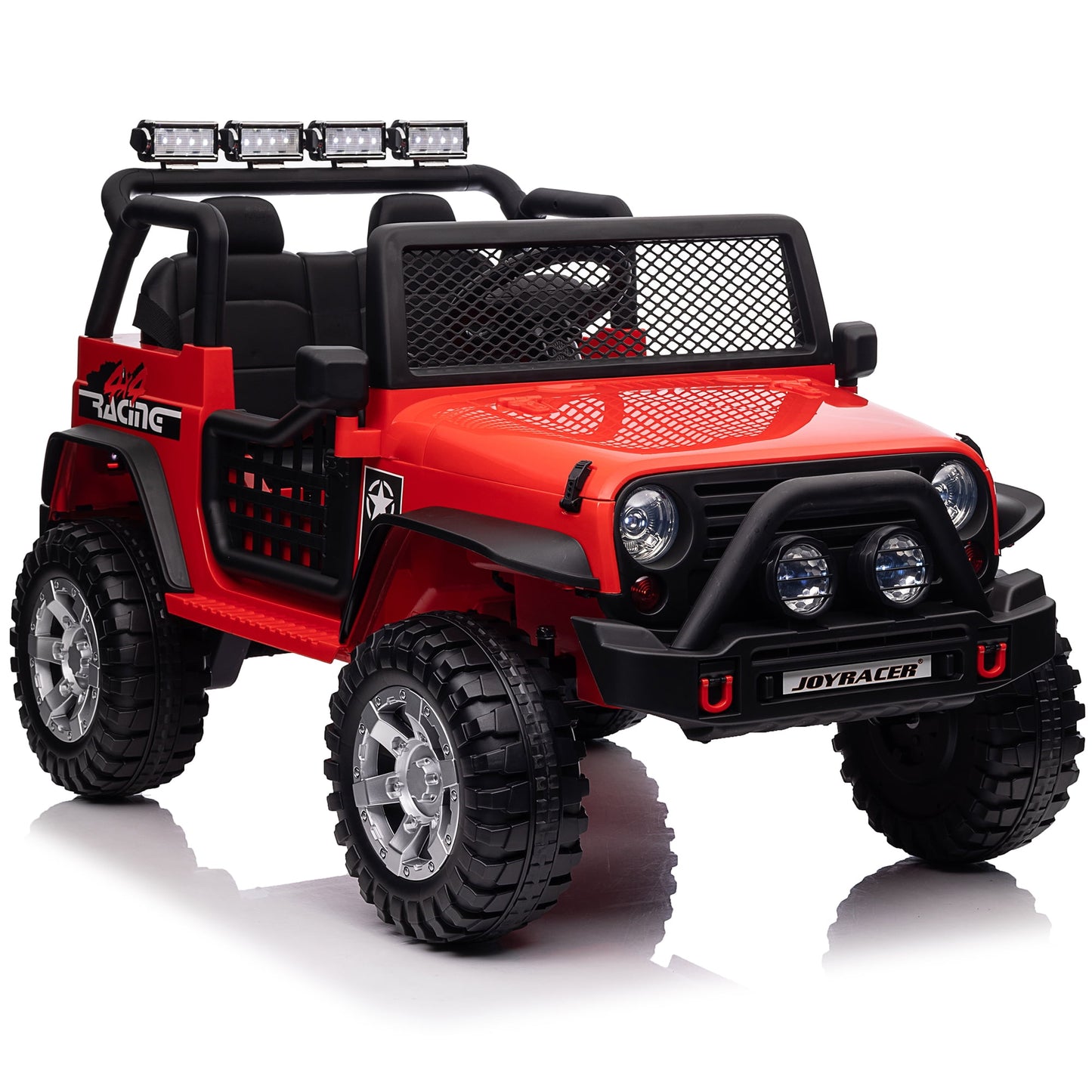 Joyracer 24V Kids Ride on Truck Car with Remote Control & 2 Seater, 2*200W Motor, 9 AH Battery Powered Toy Car w/ Spring Suspension, 4 Large Wheels, 3 Speeds, LED Lights, Bluetooth Music, Black