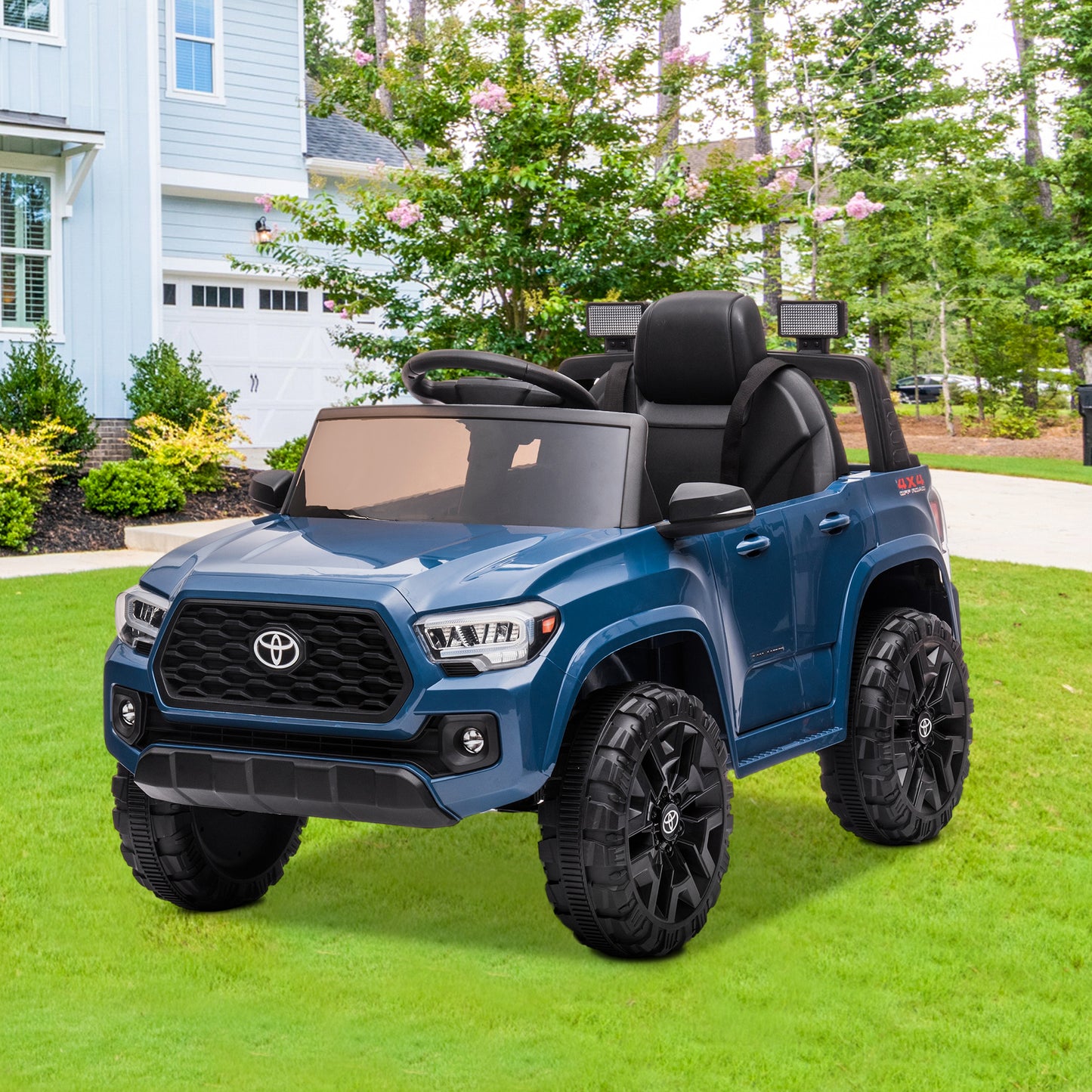 Licensed Toyota Tacoma Electric Ride on Vehicle for Kids, 12V Powered Ride on Car Toys with Remote Control, LED Lights, MP3 Player, Green
