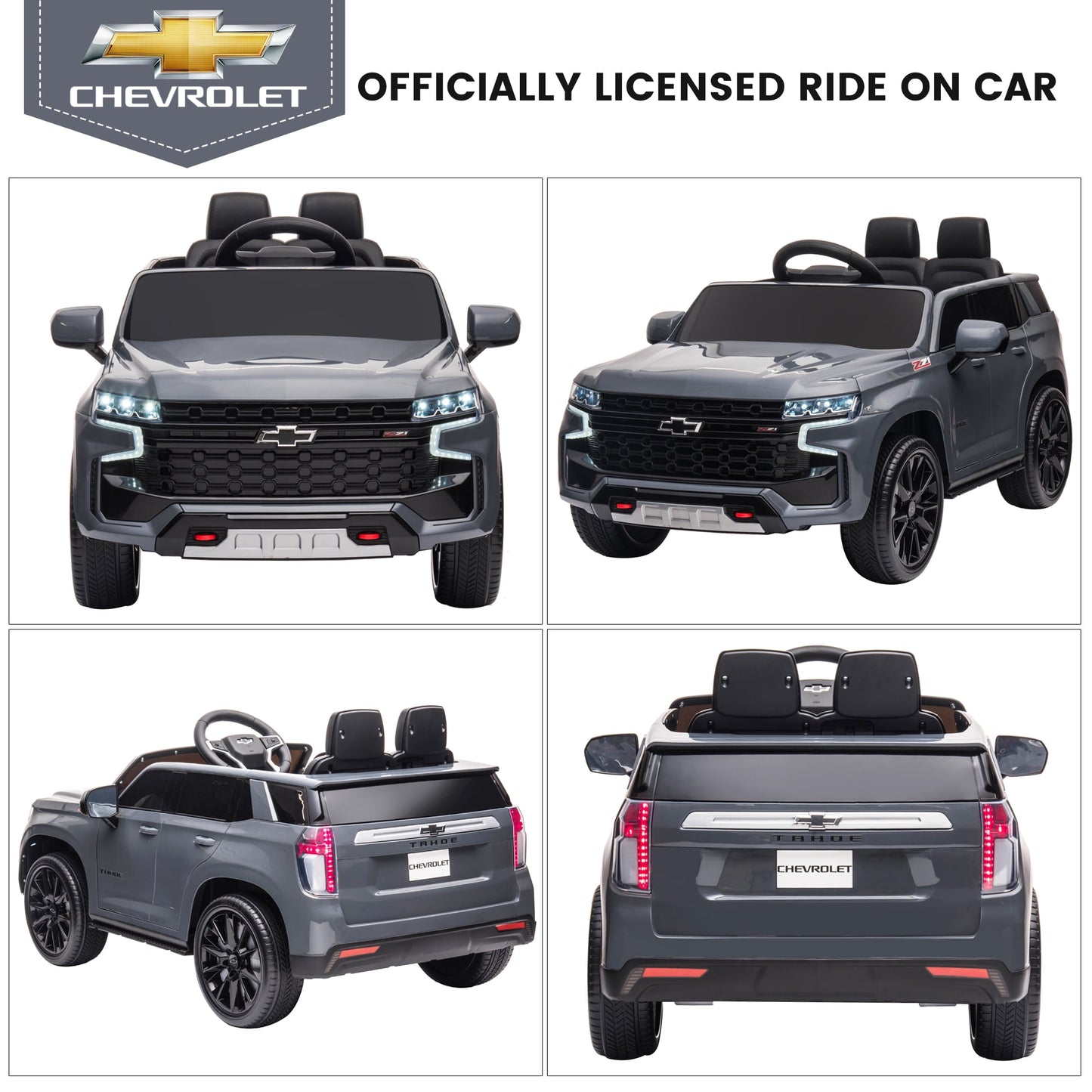 Kids Ride on Car, 12V Powered Ride on Toy with Remote Control, 4 Wheels Suspension, Safety Belt, MP3 Player, LED Lights, Electric Vehicles for 3-5 Years Boys Girls, Black
