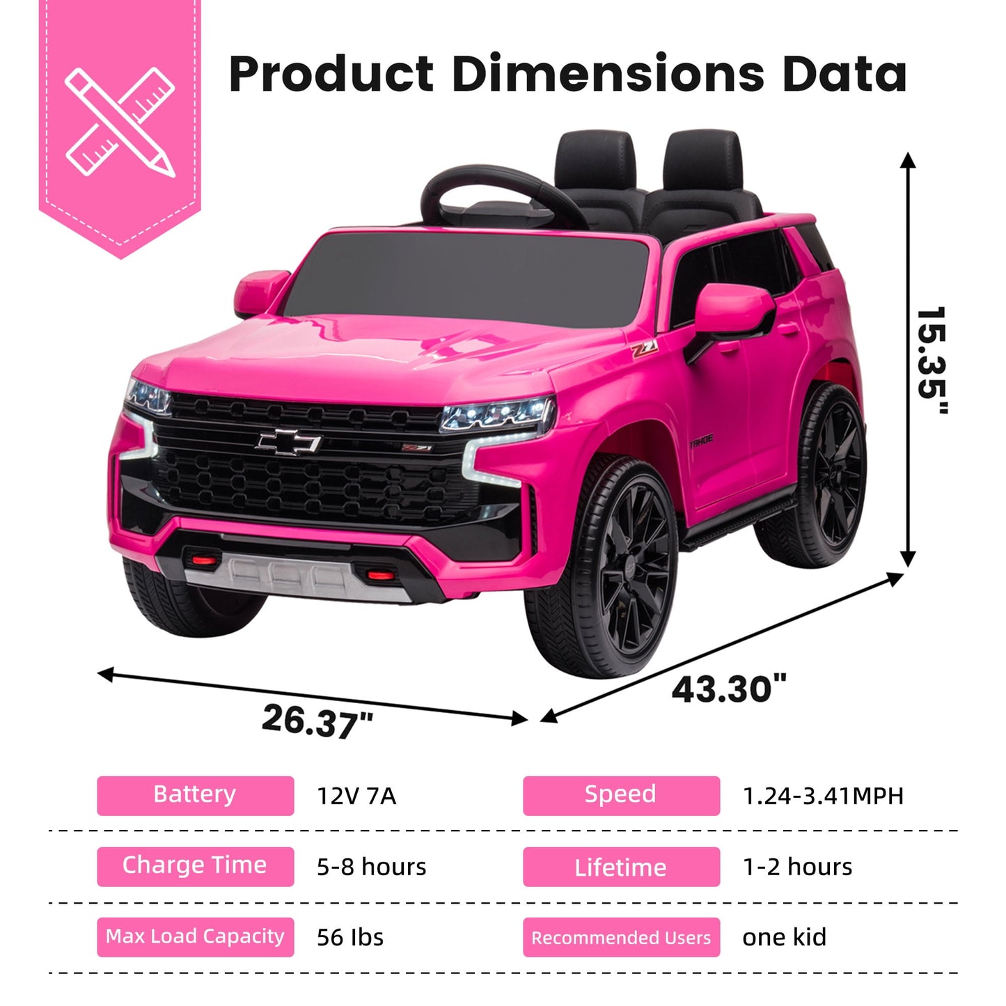 Kids Ride on Car, 12V Powered Ride on Toy with Remote Control, 4 Wheels Suspension, Safety Belt, MP3 Player, LED Lights, Electric Vehicles for 3-5 Years Boys Girls, Black
