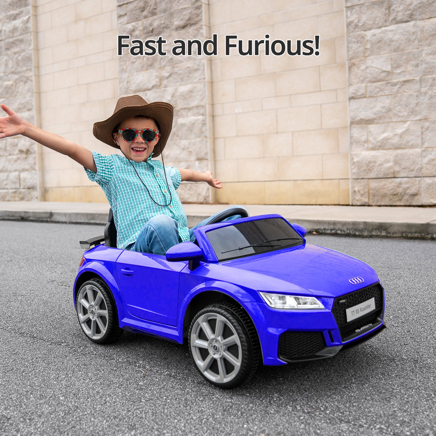 Hikiddo Electric Ride on Car for Kids, Licensed Audi 12V 7Ah Kids Ride-on Toy for Toddlers 2-5 Girl with Remote, Bluetooth - Pink
