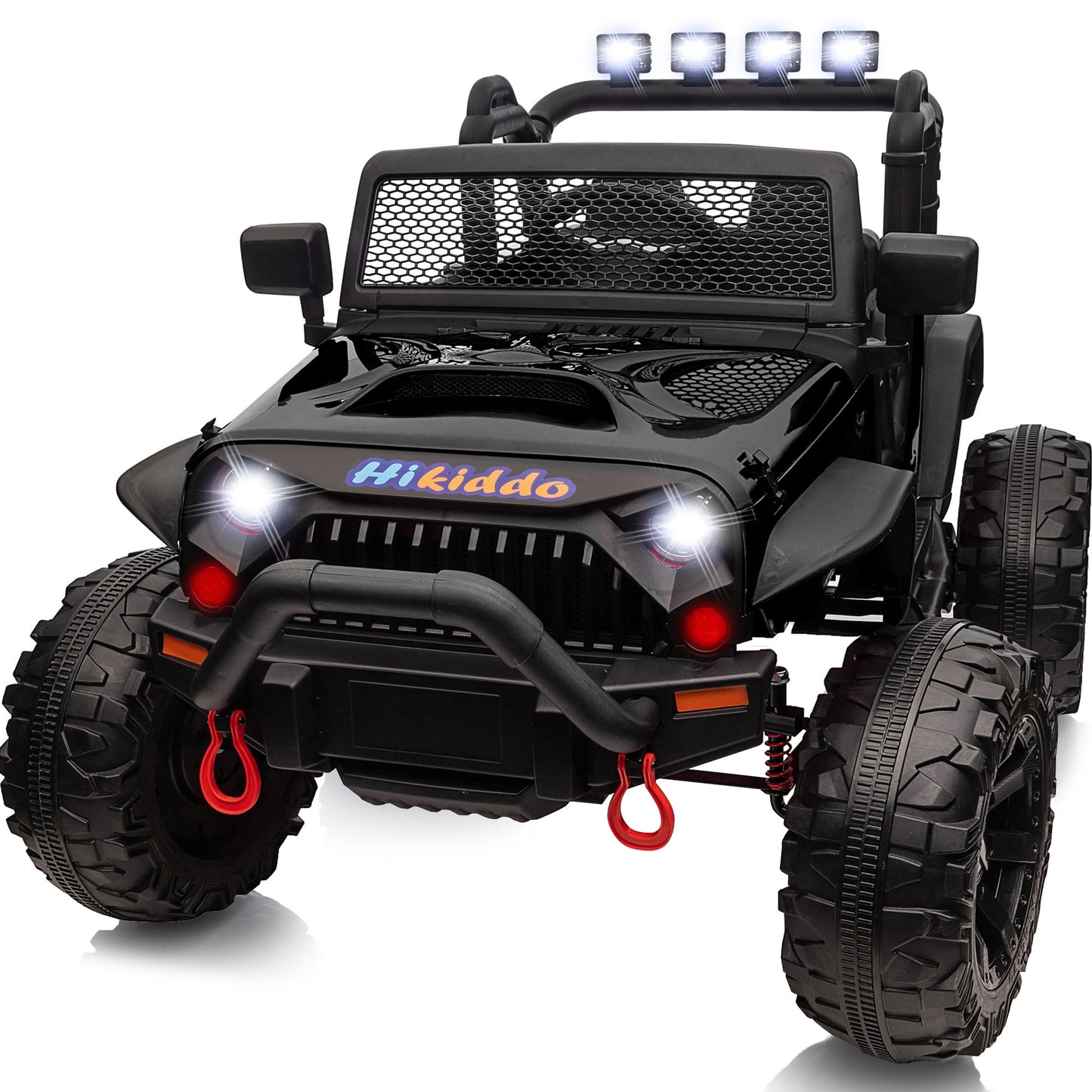 Hikiddo 24 Volt Ride on Toys, 2-Seater Ride on Truck Electric Car for Big Kids with Remote, Bluetooth - Army Green