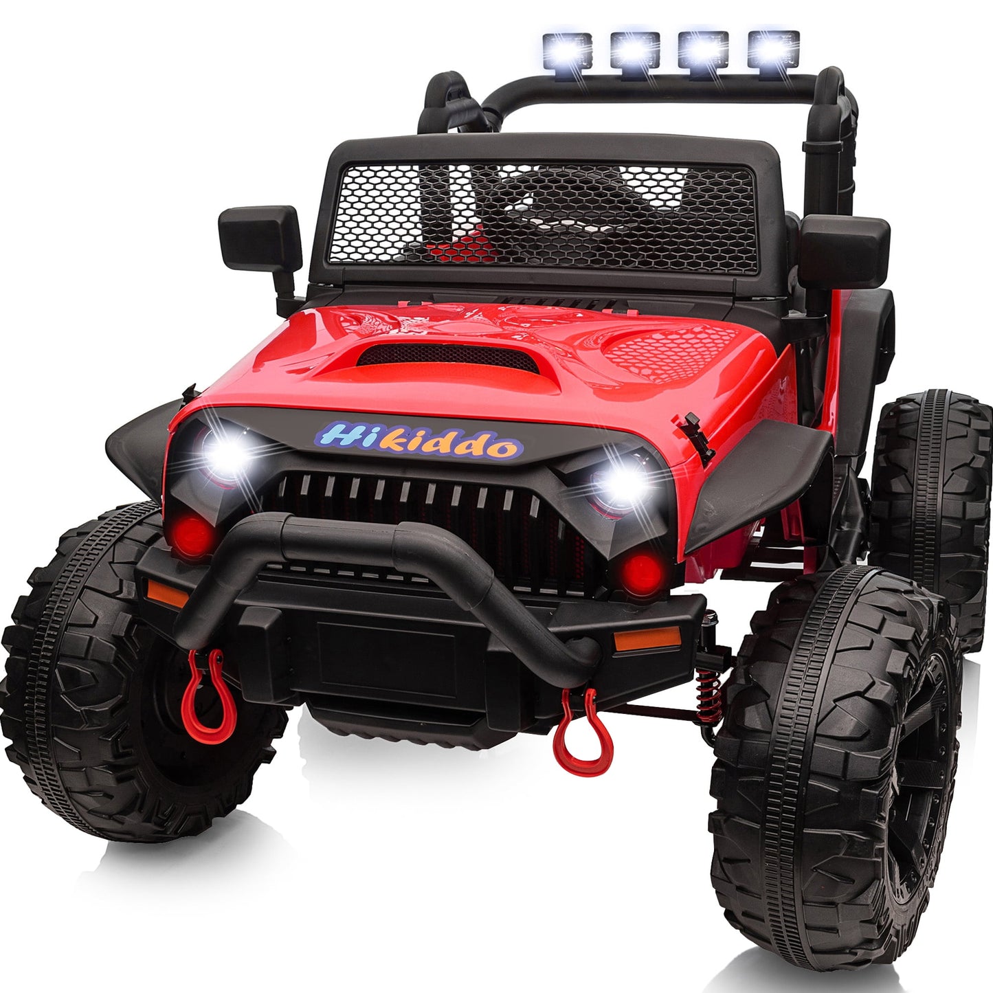 Hikiddo 24 Volt Ride on Toys, 2-Seater Ride on Truck Electric Car for Big Kids with Remote, Bluetooth - Army Green