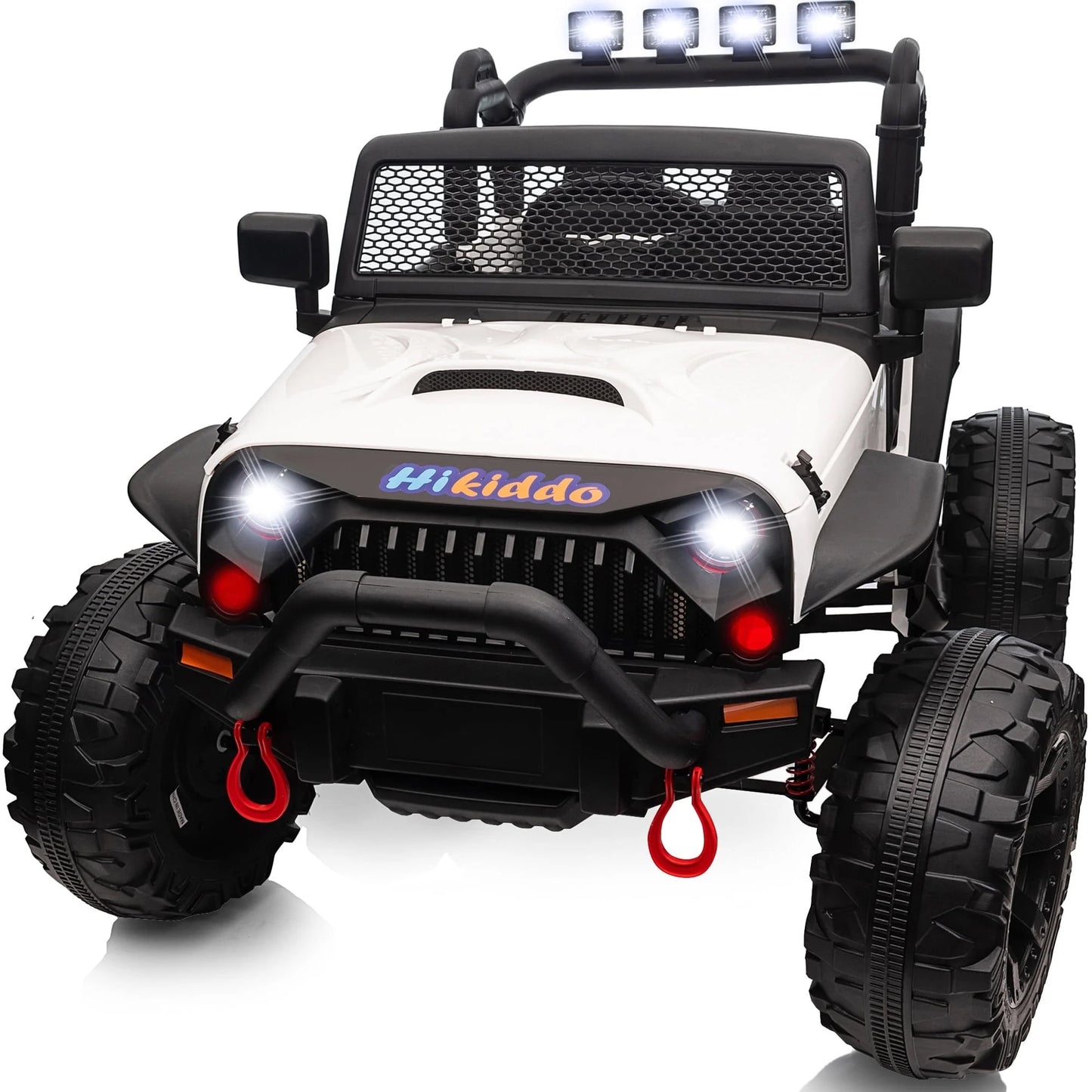 Hikiddo 24 Volt Ride on Toys, 2-Seater Ride on Truck Electric Car for Big Kids with Remote, Bluetooth - Army Green