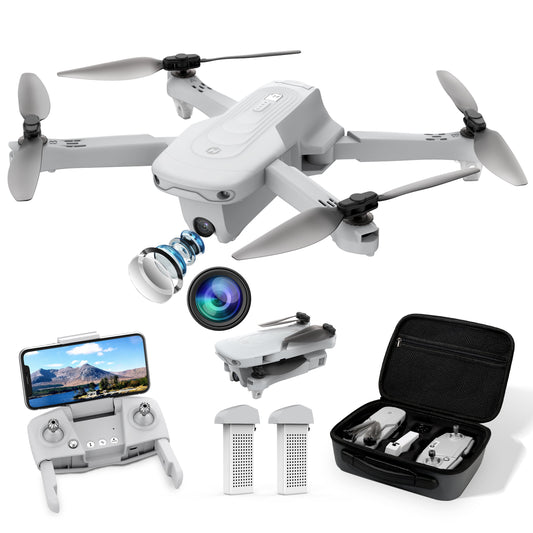 Holy Stone HS175 GPS Drone with Camera for Adults, RC Quadcopter with 2K Camera, Auto Return Home, 2 Batteries, Grey