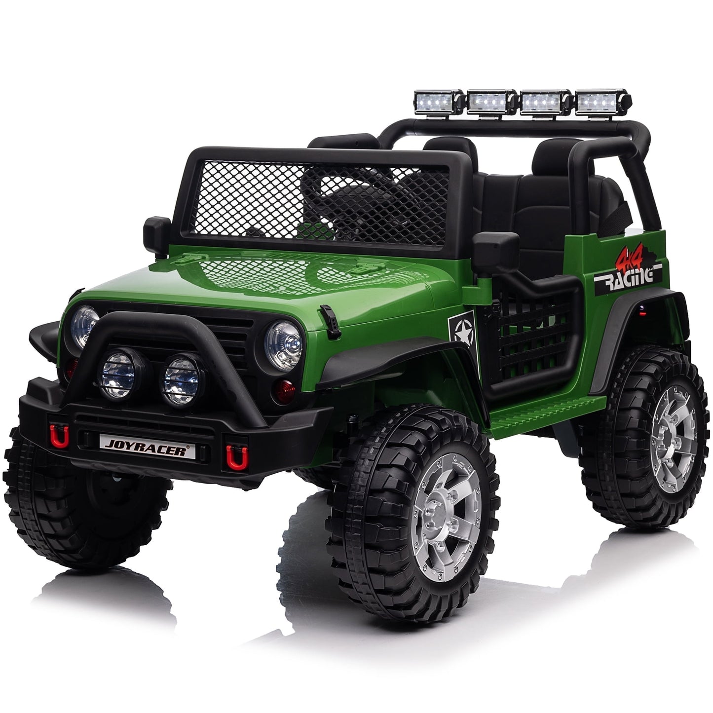 Joyracer 24V Kids Ride on Truck Car with Remote Control & 2 Seater, 2*200W Motor, 9 AH Battery Powered Toy Car w/ Spring Suspension, 4 Large Wheels, 3 Speeds, LED Lights, Bluetooth Music, Black