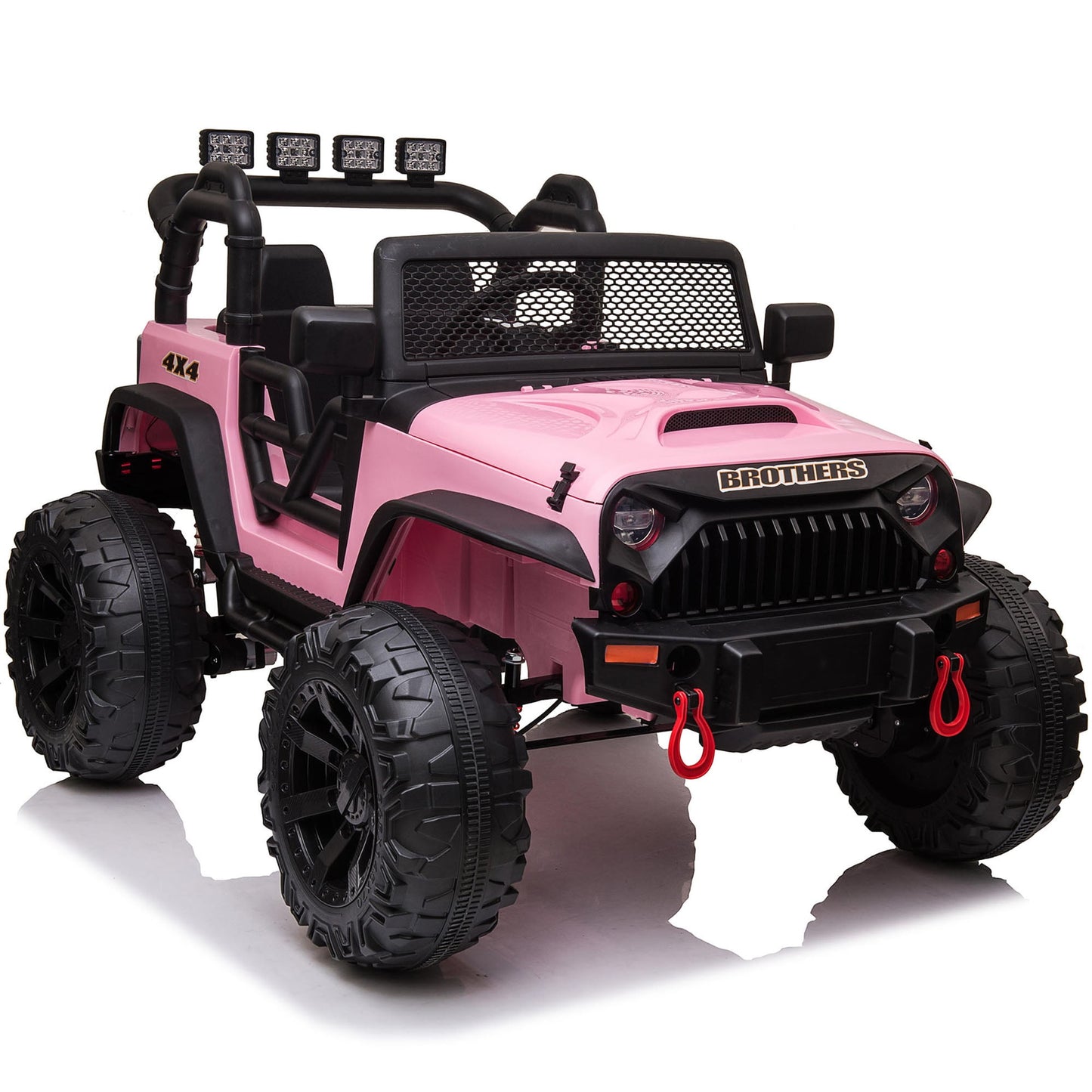 Joyracer 4x4 24V Kids Ride on Truck Car with Remote Control & 2 Seater,800W Motor, 9AH Battery Powered Ride on Toys w/ Spring Suspension,  3 Speeds,LED Lights, MP3/Bluetooth Music for Girl Boy, Pink