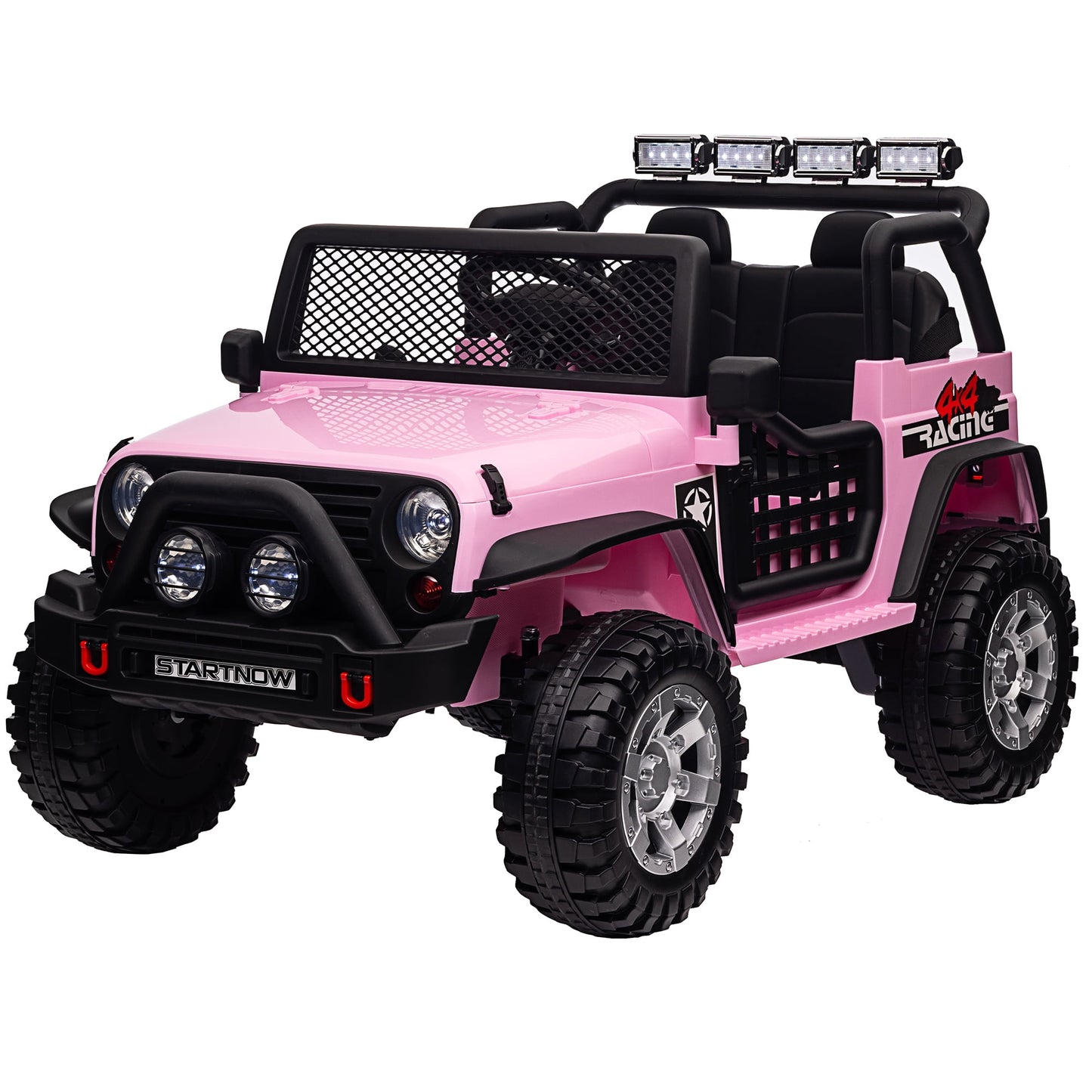 Joyracer 24V Kids Ride on Truck Car with Remote Control & 2 Seater, 2*200W Motor, 9 AH Battery Powered Toy Car w/ Spring Suspension, 4 Large Wheels, 3 Speeds, LED Lights, Bluetooth Music, Black