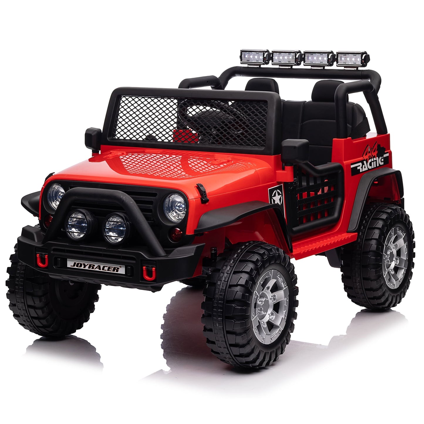 Joyracer 24V Kids Ride on Truck Car with Remote Control & 2 Seater, 2*200W Motor, 9 AH Battery Powered Toy Car w/ Spring Suspension, 4 Large Wheels, 3 Speeds, LED Lights, Bluetooth Music, Black