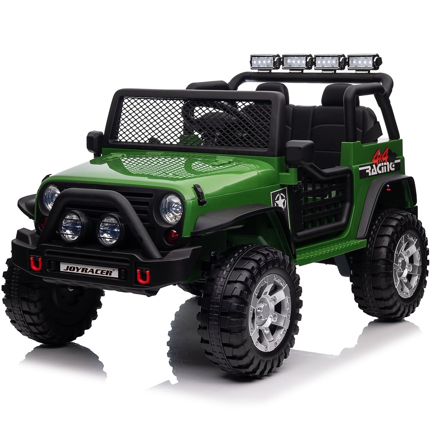 Joyracer 24V Kids Ride on Truck Car with Remote Control & 2 Seater, 2*200W Motor, 9 AH Battery Powered Toy Car w/ Spring Suspension, 4 Large Wheels, 3 Speeds, LED Lights, Bluetooth Music, Black