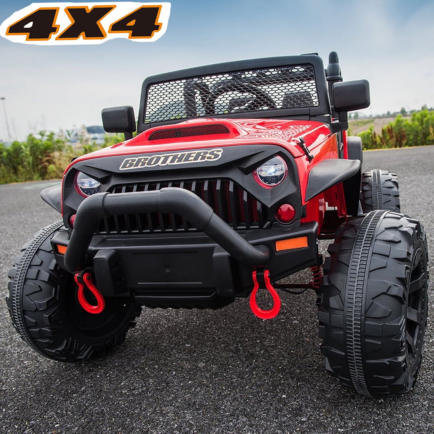 Joyracer 4x4 24V Kids Ride on Truck Car with Remote Control & 2 Seater,800W Motor, 9AH Battery Powered Ride on Toys w/ Spring Suspension,  3 Speeds,LED Lights, MP3/Bluetooth Music for Girl Boy, Pink